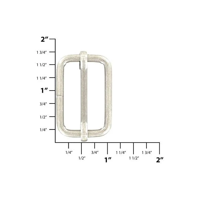 1 1/4" Antique Silver, Adjustable Strap Slide, Steel - Image 3