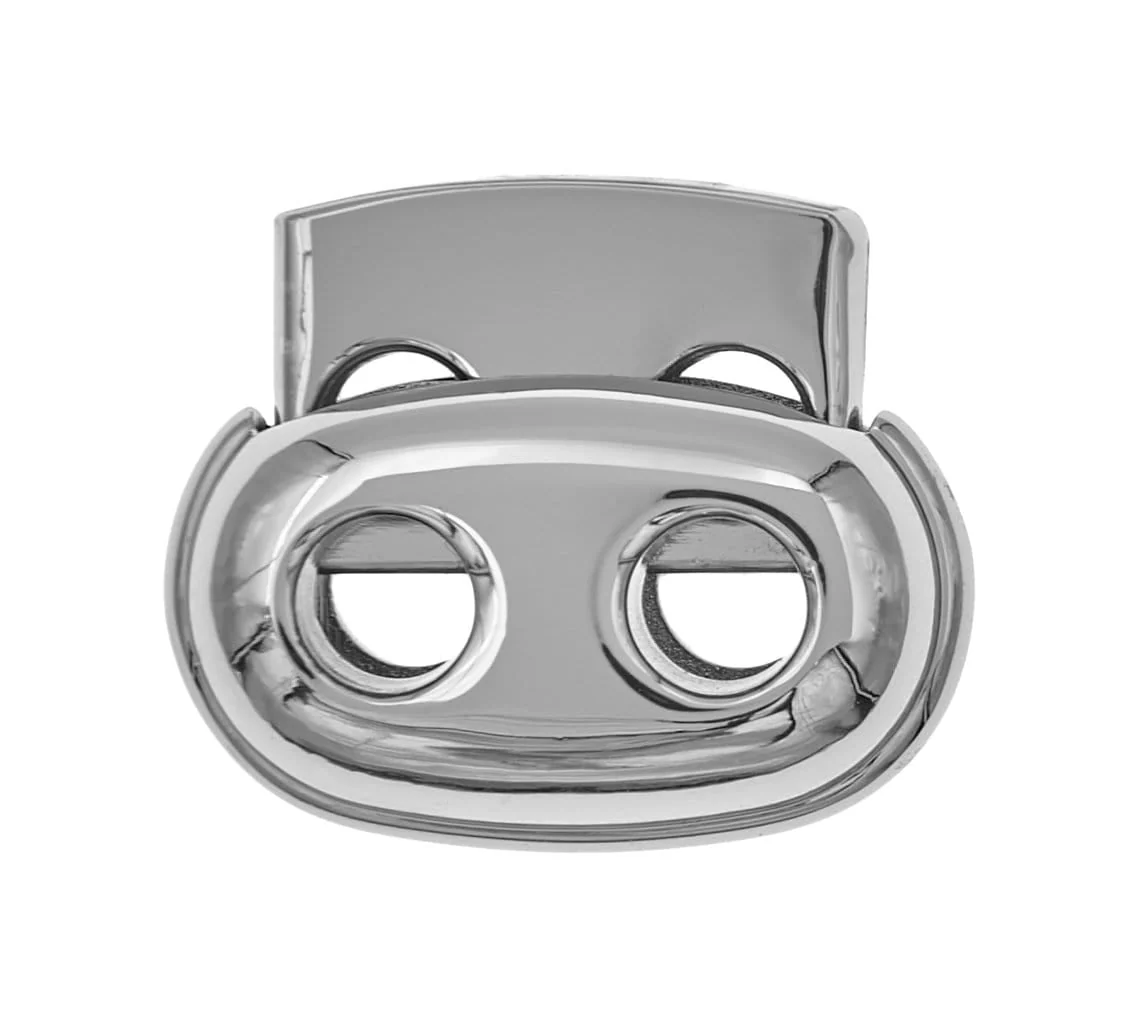 1/8" Shiny Nickel, Cord Lock, Zinc Alloy - Image 4