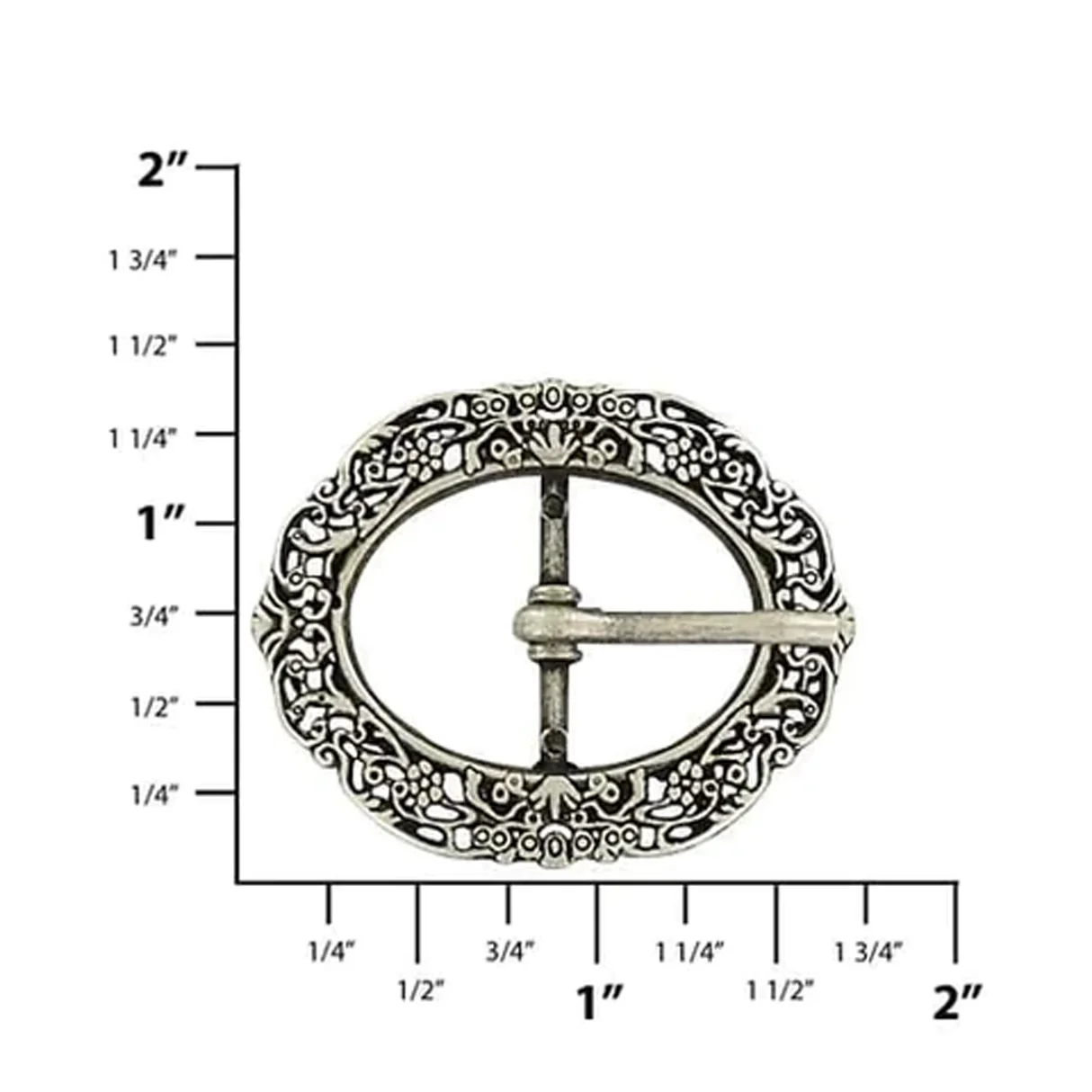 3/4" Antique Nickel, Artisan Center Bar Buckle, Zinc Alloy - Image 2