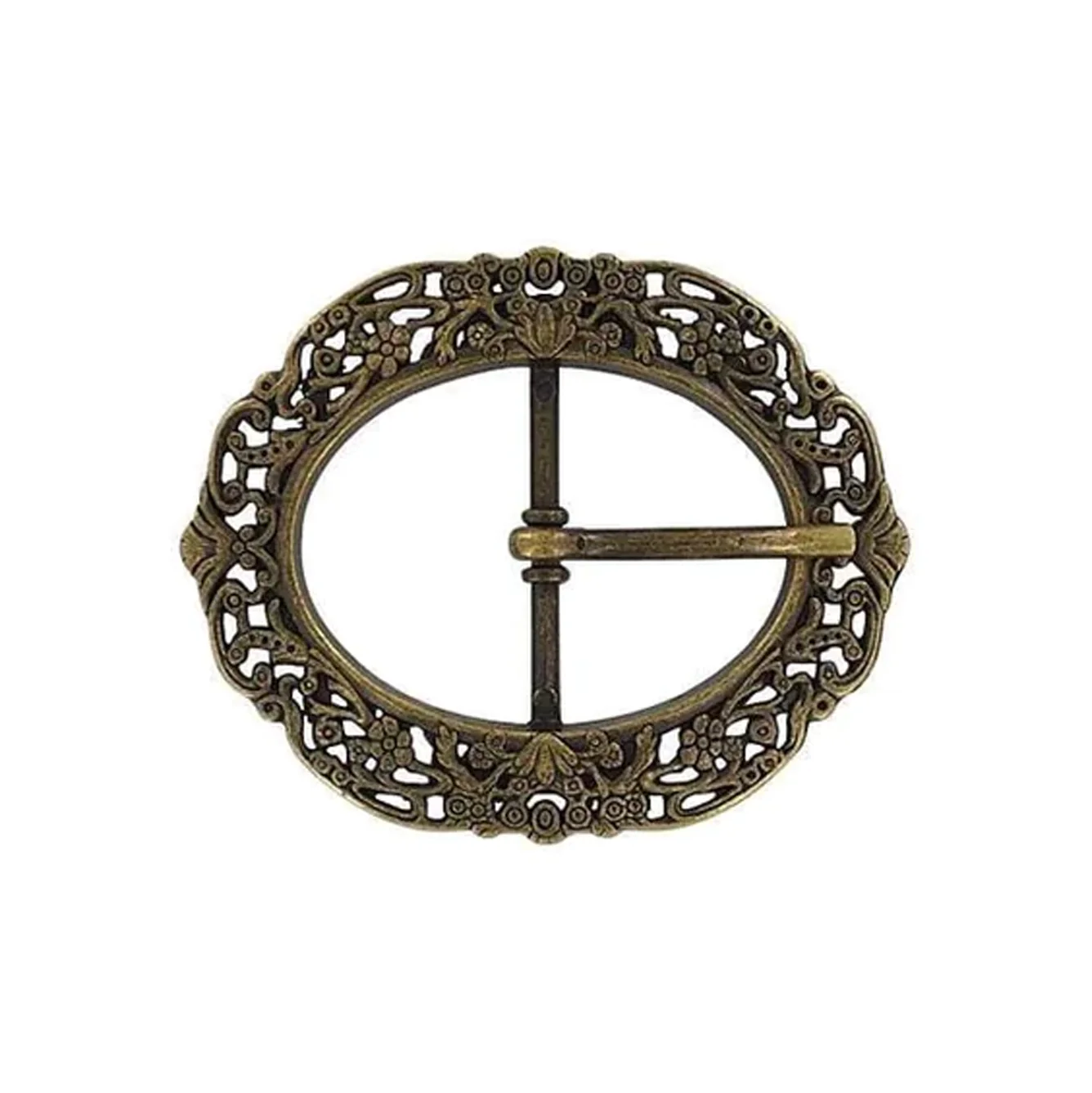1 1/4" Antique Brass, Artisan Center Bar Buckle, Zinc Alloy