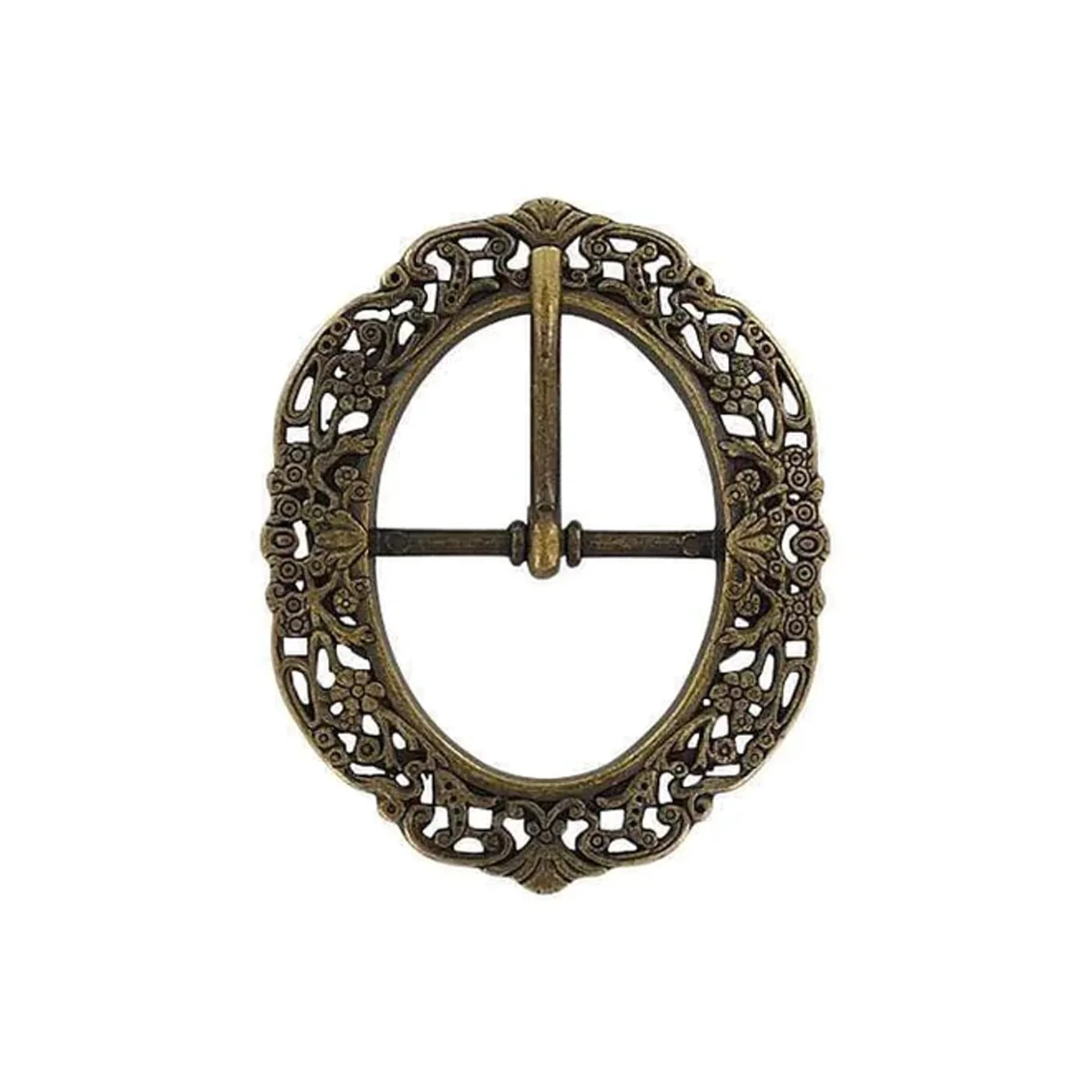 1 1/4" Antique Brass, Artisan Center Bar Buckle, Zinc Alloy - Image 3