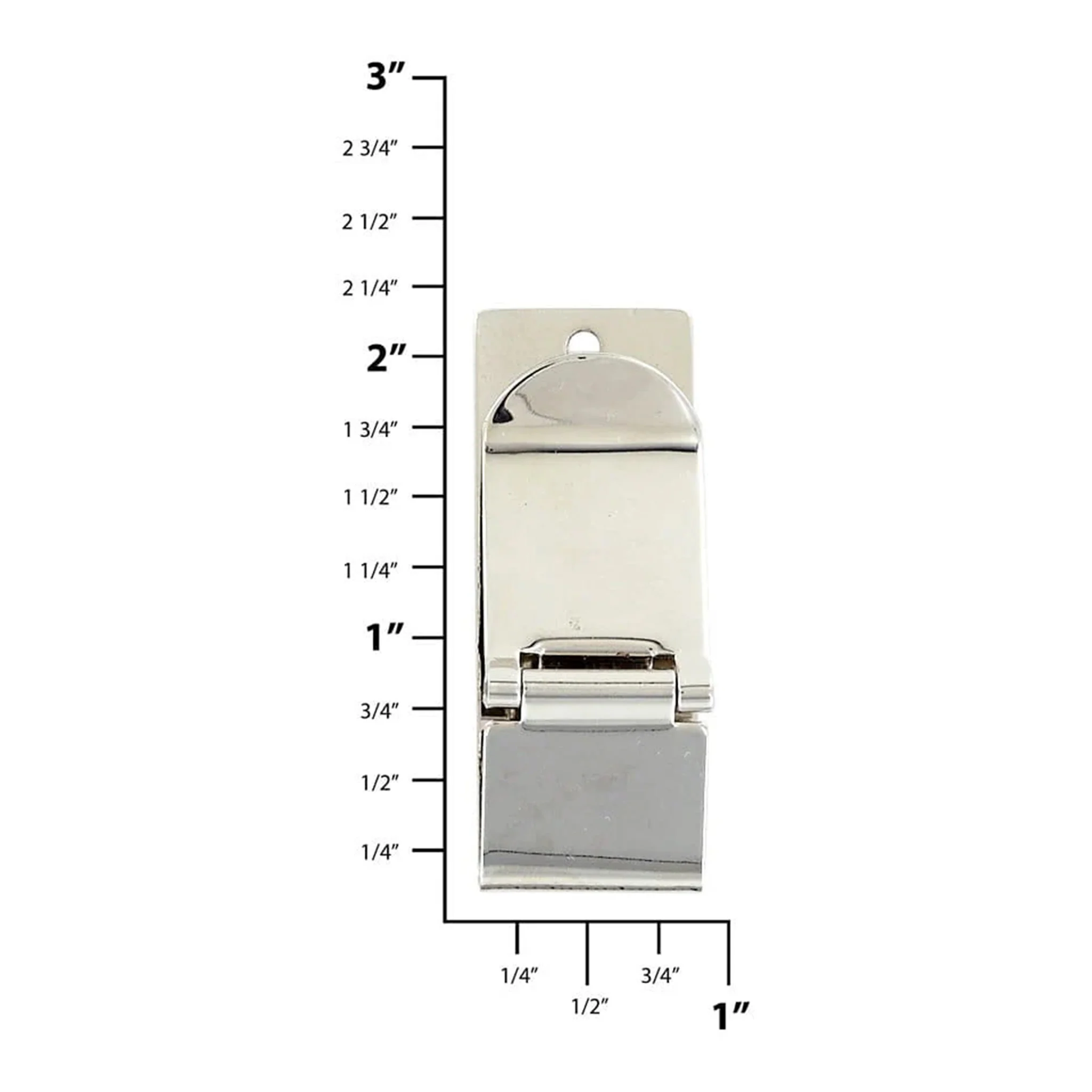 2" Polished Nickel, Money Clip, Steel - Image 2