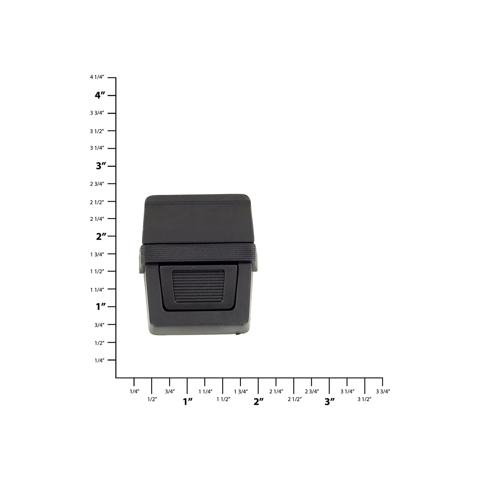1 1/2" Black, Tuck Catch, Plastic - Image 2