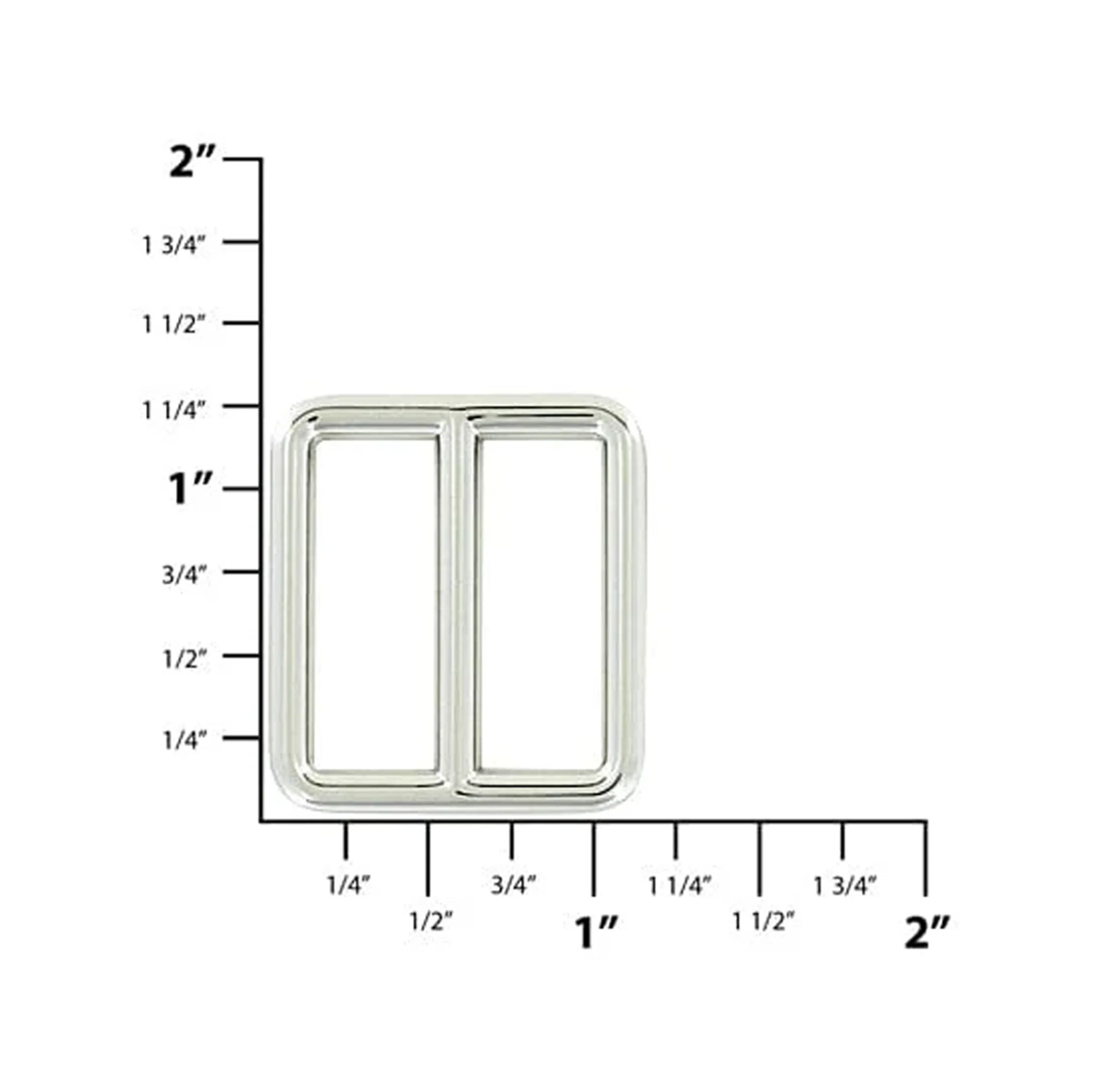 1" Shiny Nickel, Cast Tri Glide Slide, Zinc Alloy - Image 2