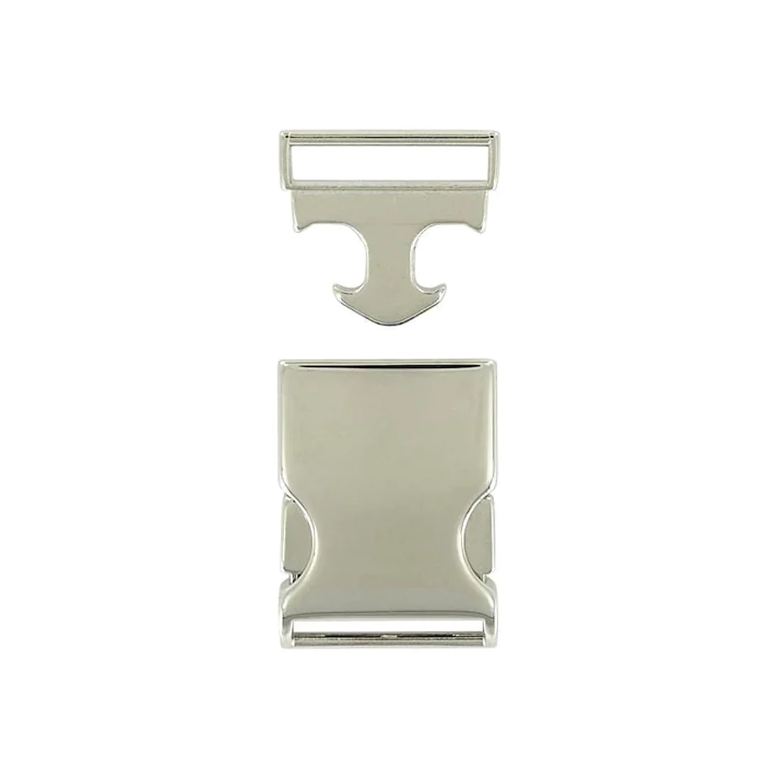 1 1/8" Shiny Nickel, Side Squeeze Buckle, Aluminum - Image 4