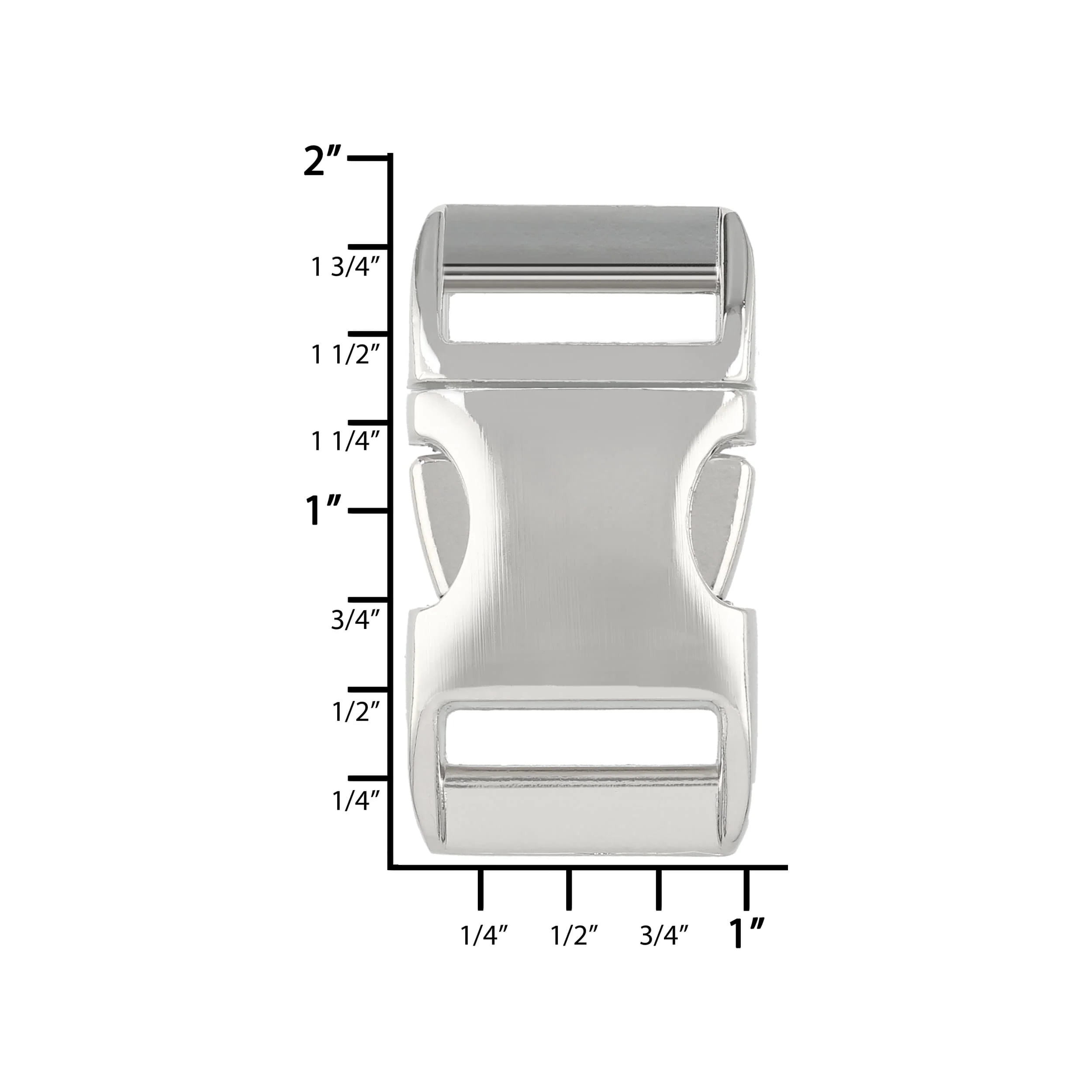 3/4" Nickel, Side Squeeze Buckle, Aluminum - Image 5