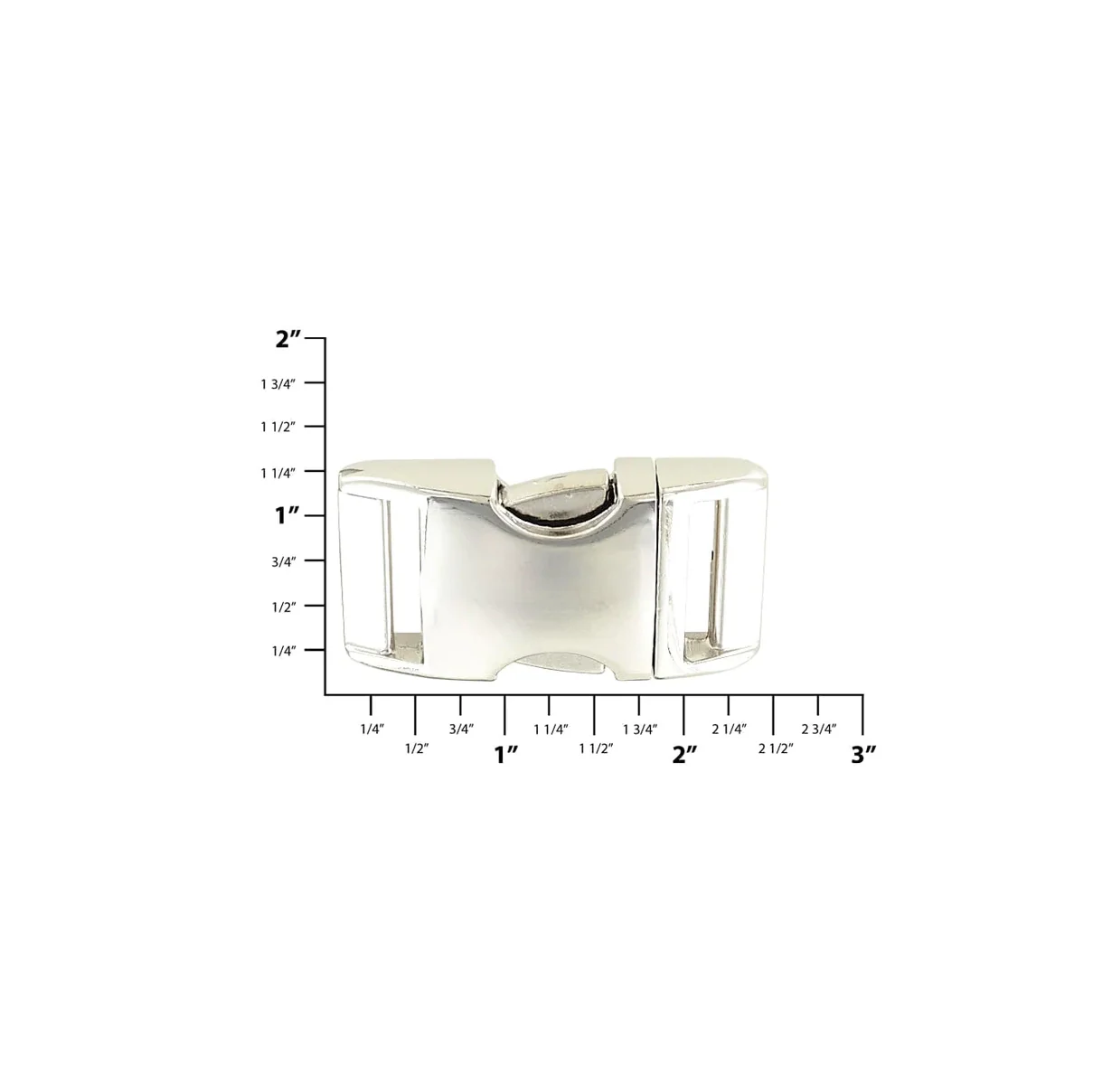 1" Nickel, Side Squeeze Buckle, Aluminum - Image 2