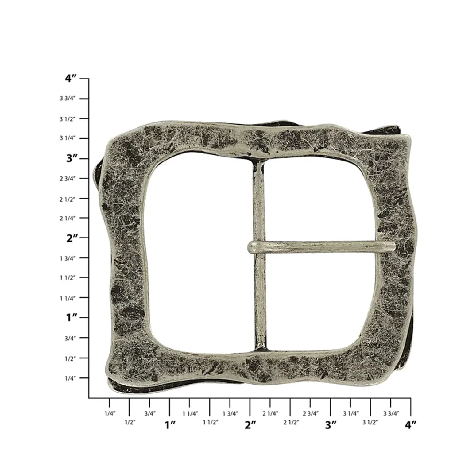 2 1/4" Antique Nickel, Artisan Center Bar Buckle, Zinc Alloy - Image 2