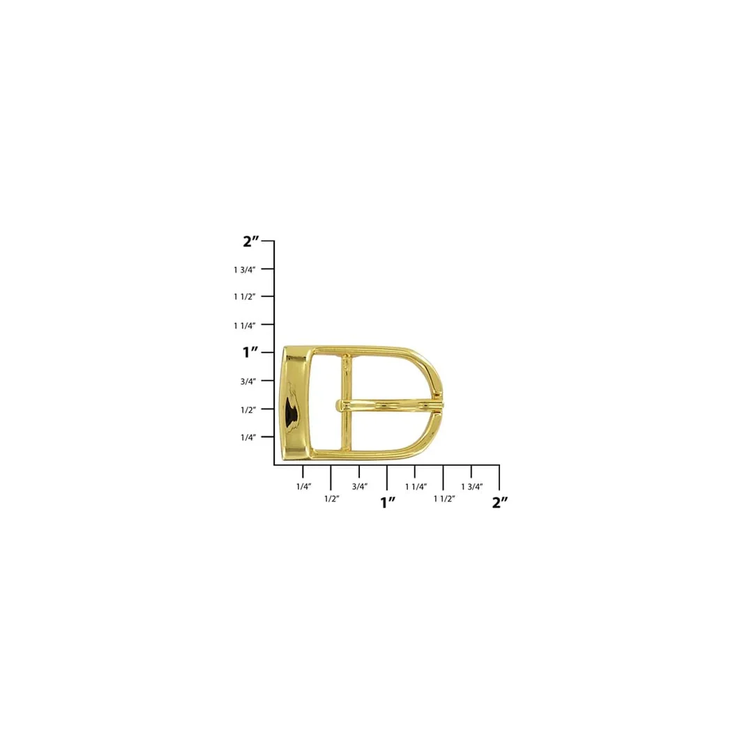 3/4" Shiny Gold, D Shaped Center Bar Buckle, Zinc Alloy - Image 2