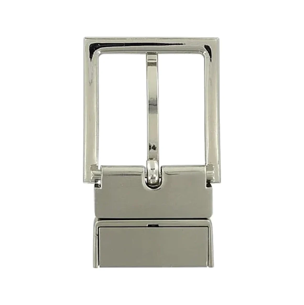 1 1/4" Brushed Nickel, Clip On Heel Bar Twist Reverse Buckle, Zinc Alloy - Image 3