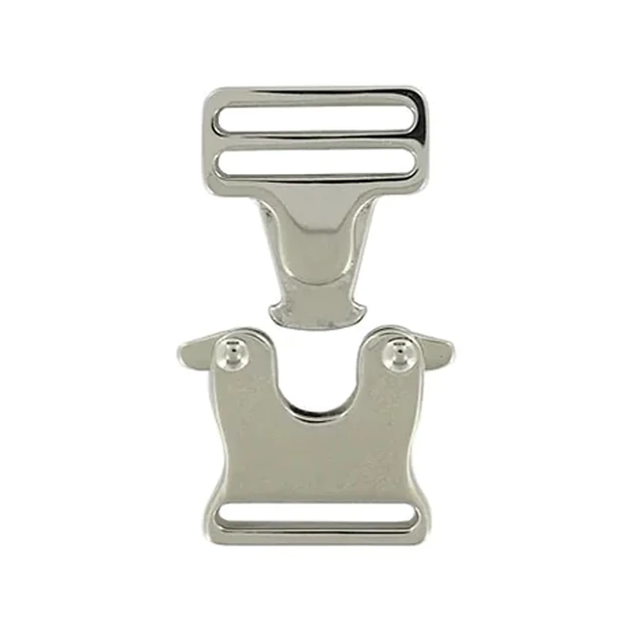 1" Nickel, Side Release Buckle, Zinc Alloy - Image 3