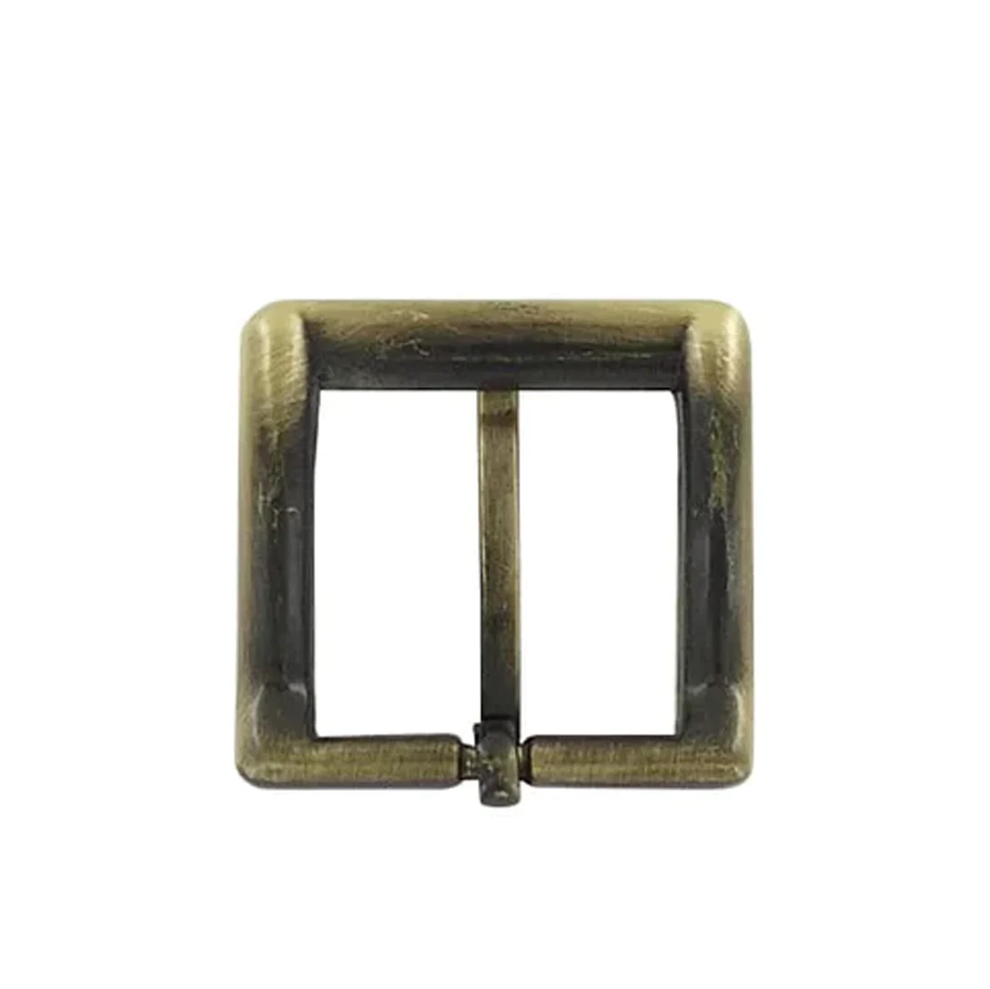 1" Antique Brass, Square Heel Bar Buckle, Zinc Alloy - Image 4