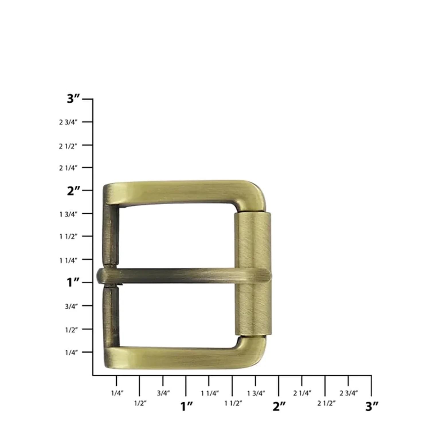 1 1/2" Antique Brass, Roller Buckle, Zinc Alloy - Image 2