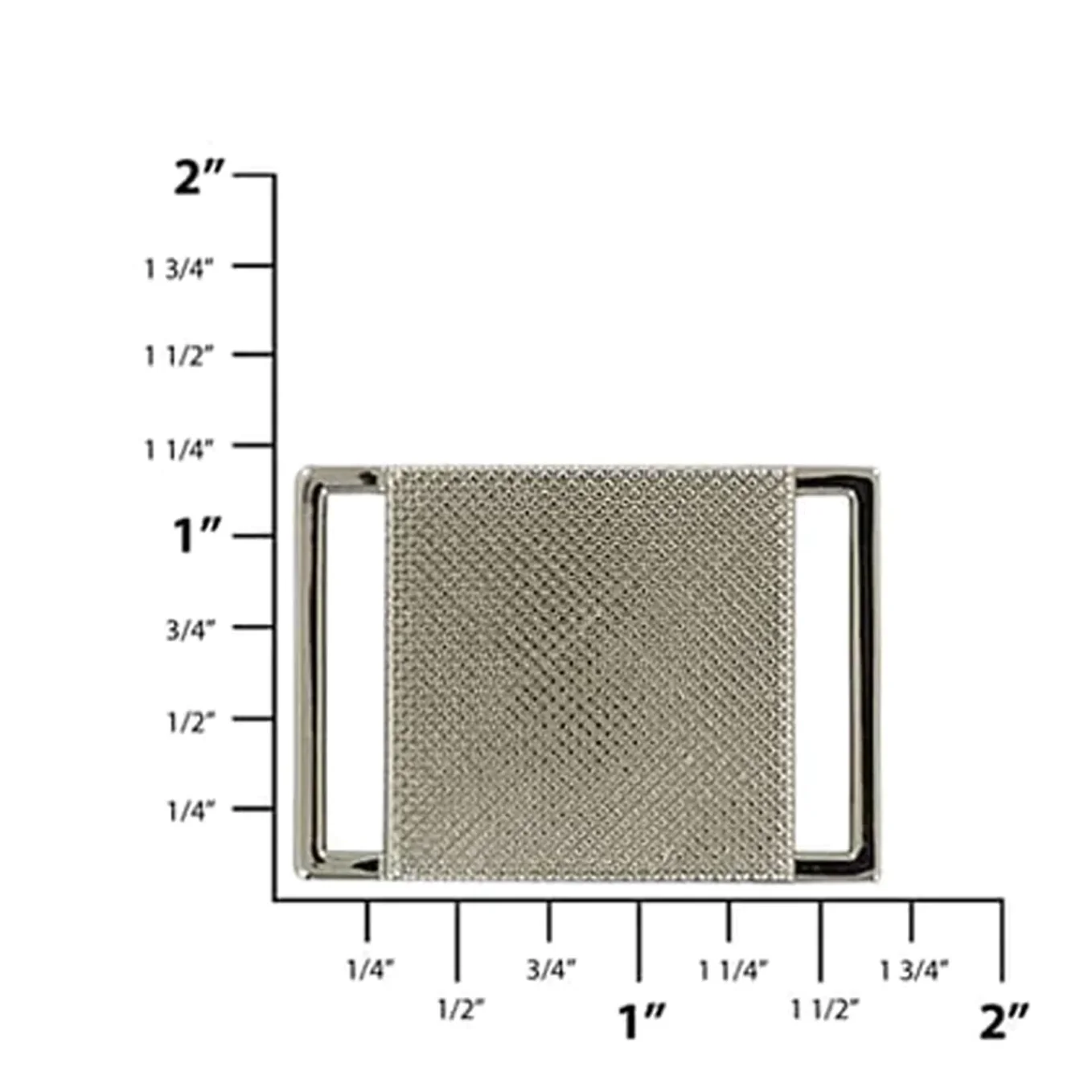 1" Shiny Nickel, Center Push Release Buckle, Zinc Alloy - Image 2