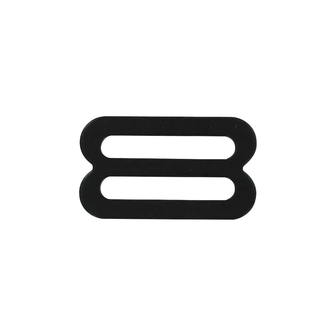 1" Shiny Black, Flat Stamped Double Loop, Tri Bar Slide, Steel - Image 3