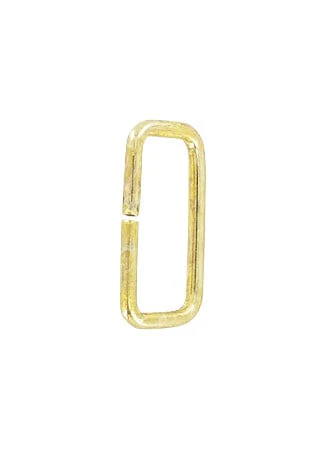 1" Shiny Brass Plate, Split Rectangular Ring, Steel - Image 2