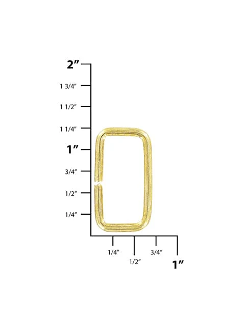1" Shiny Brass Plate, Split Rectangular Ring, Steel - Image 4