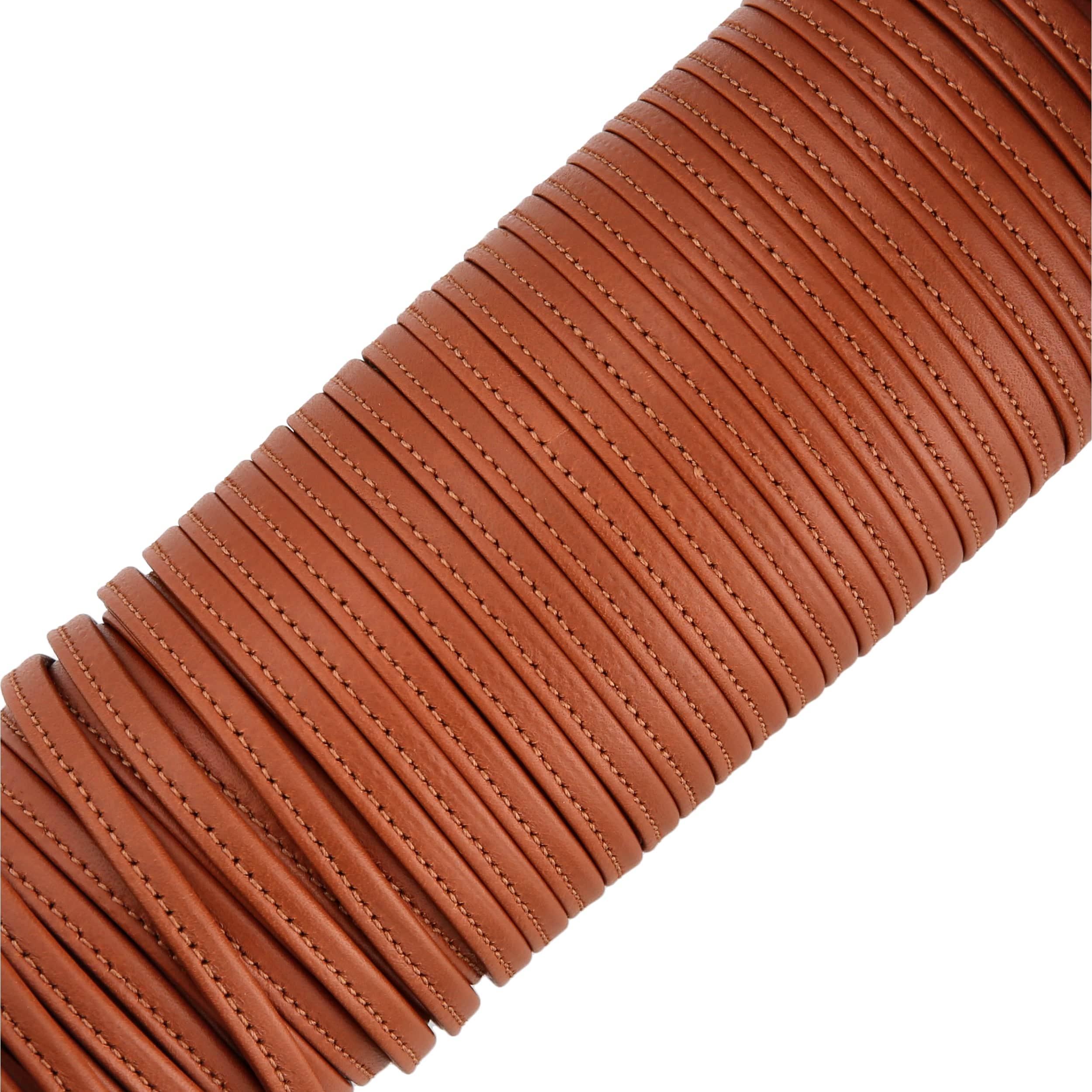 1/4" Tan, Tubular Strapping, Leather