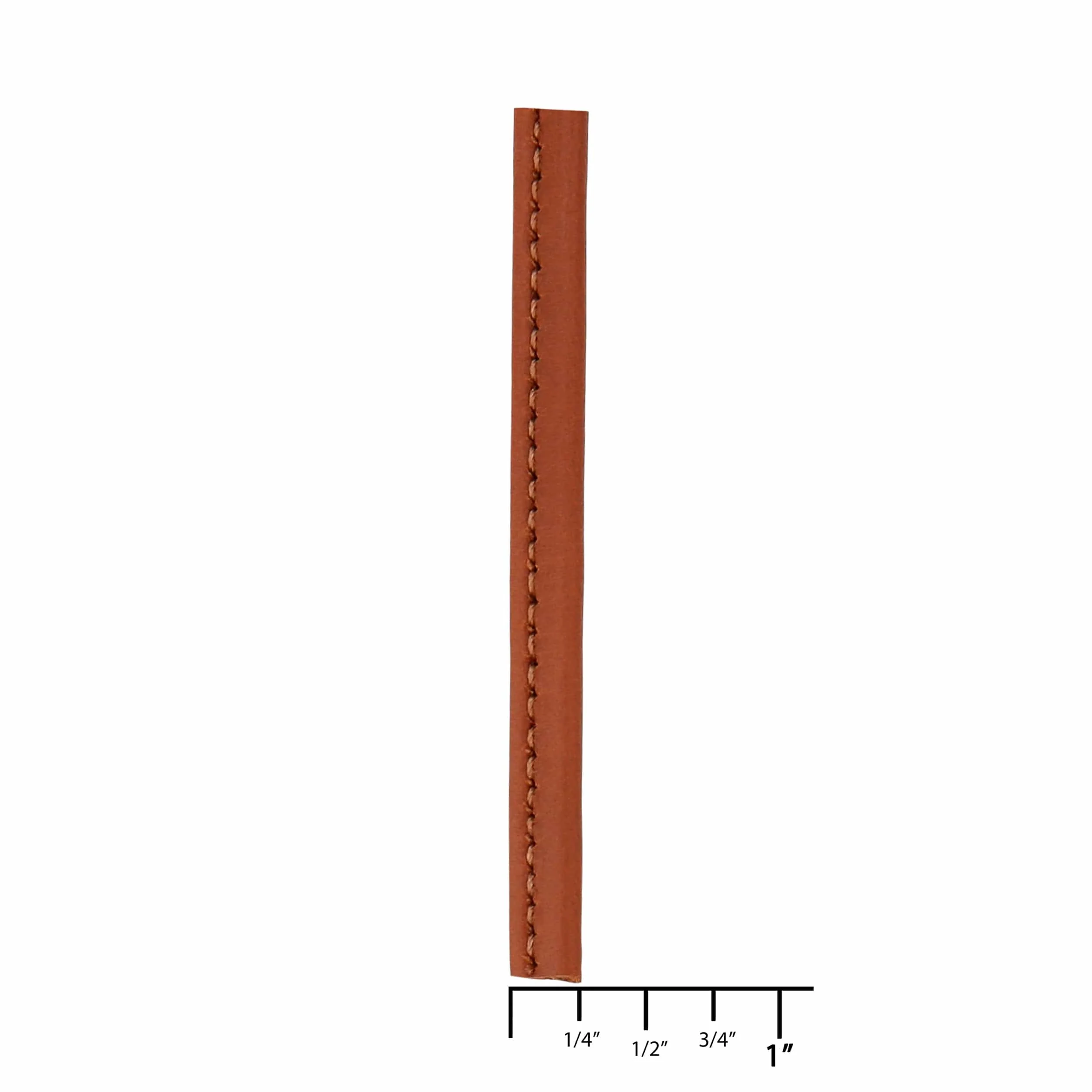 1/4" Tan, Tubular Strapping, Leather - Image 3