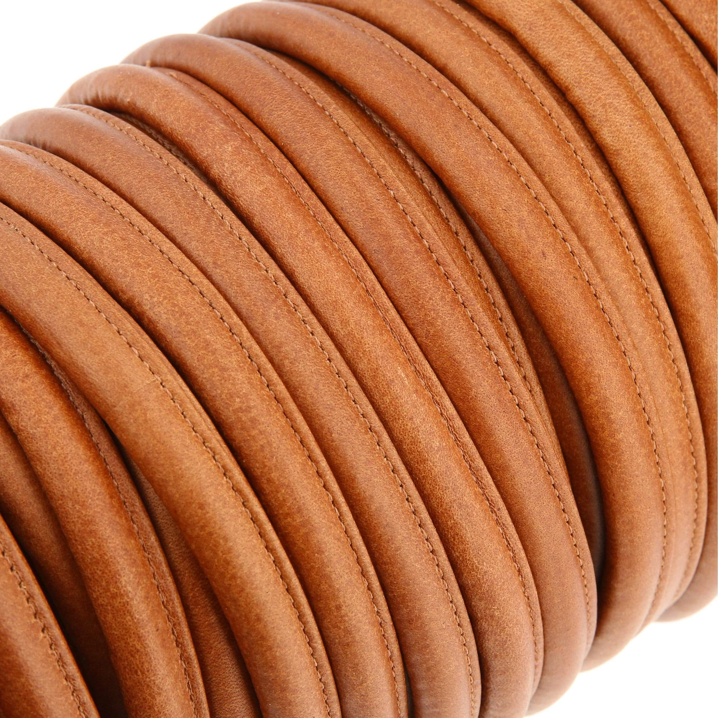 1/2" Medium Brown, Heavy Tubular Strapping, Leather