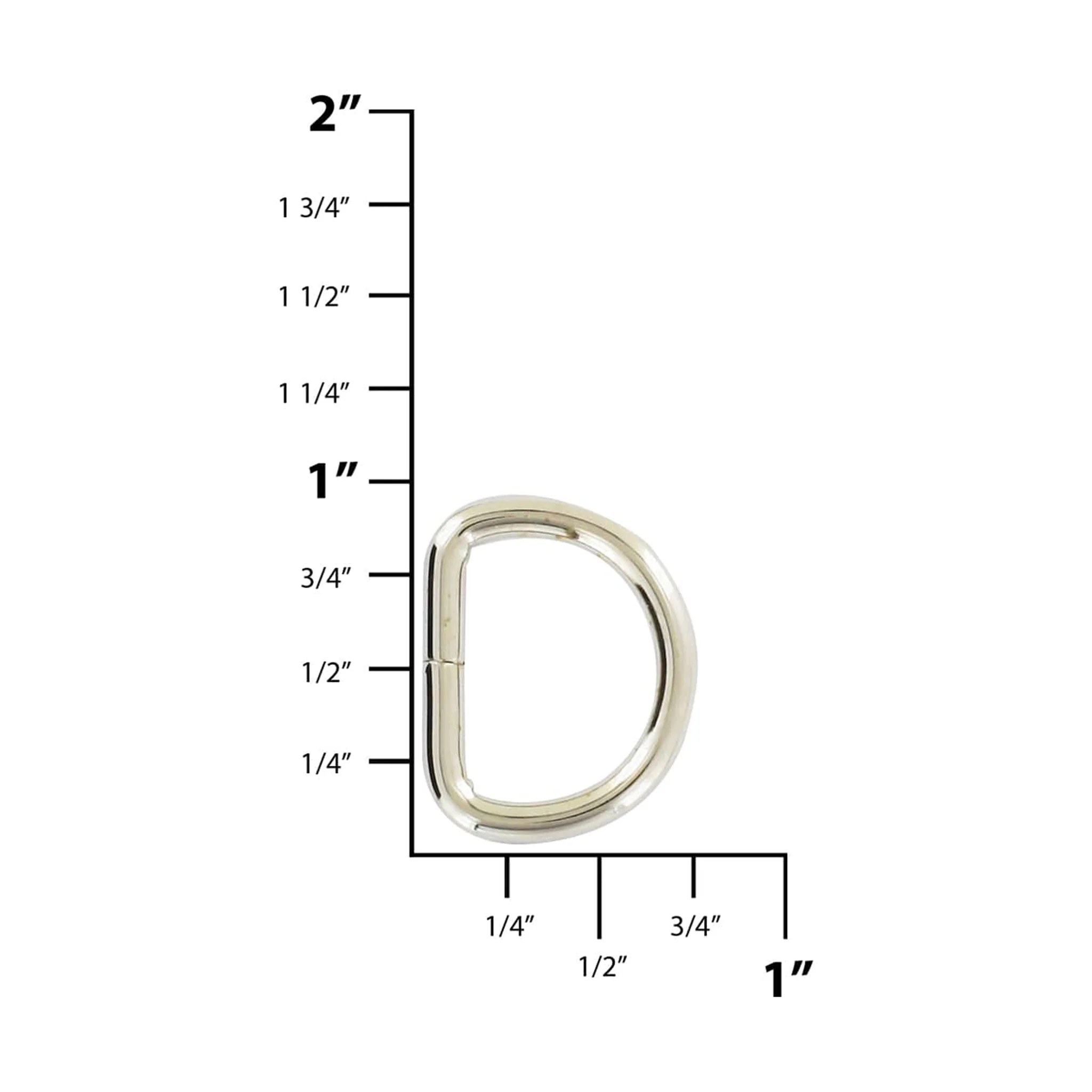 5/8" Nickel, Split D-Ring, Steel - Image 2