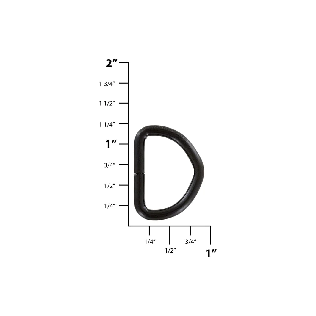 7/8" Matte Black, Split D-Ring, Steel - Image 2