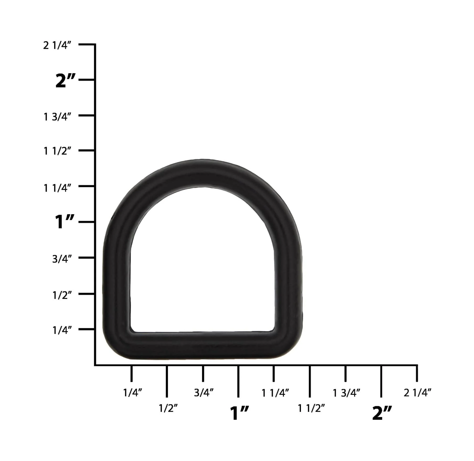 1/2" Matte Black, Cast D-Ring, Zinc Alloy - Image 3