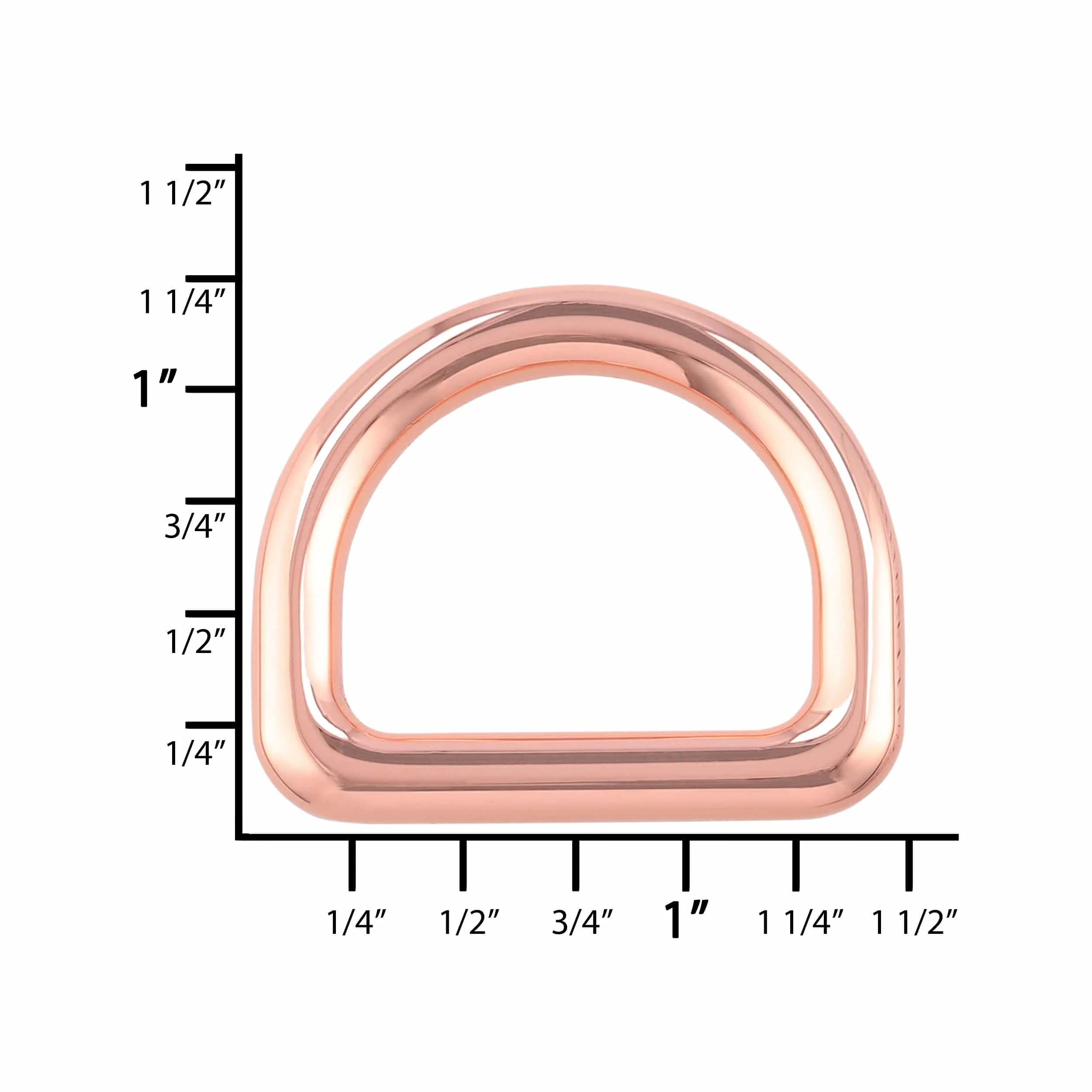 1" Shiny Copper, Cast D-Ring, Zinc Alloy - Image 3