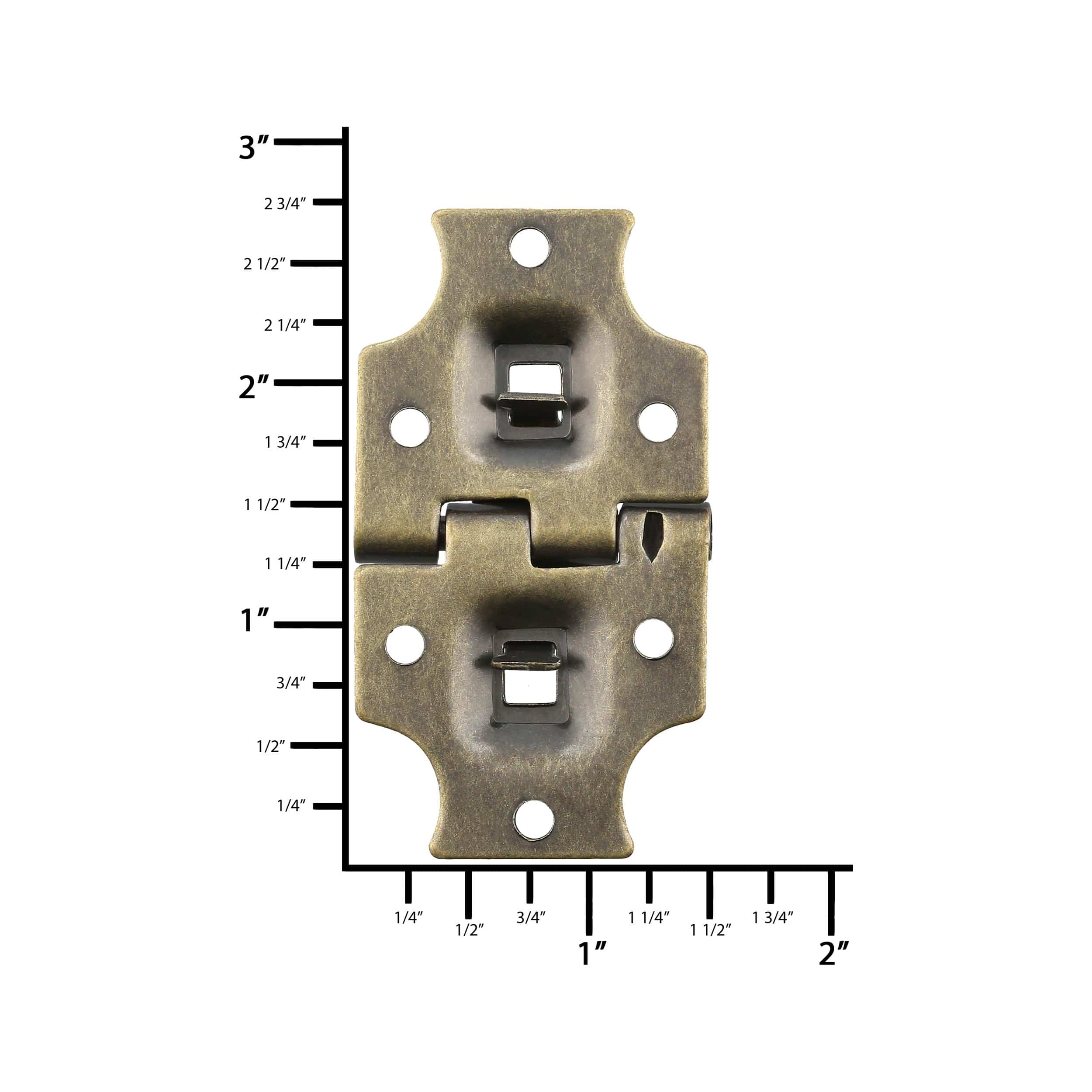 1 1/2" Antique Brass, Stop Hinge Plate, Steel - Image 4