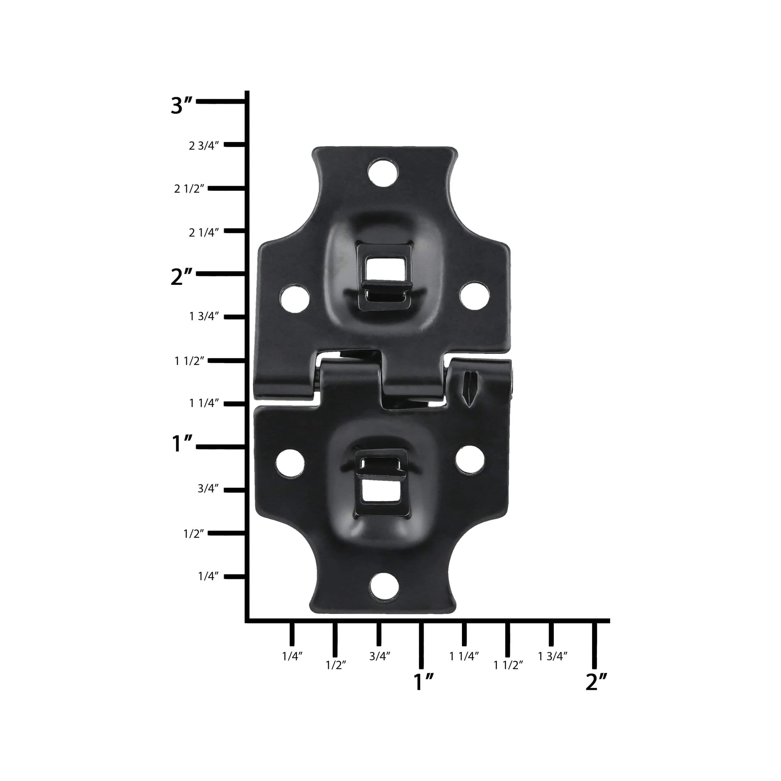 1 1/2" Black, Stop Hinge Plate, Steel - Image 4