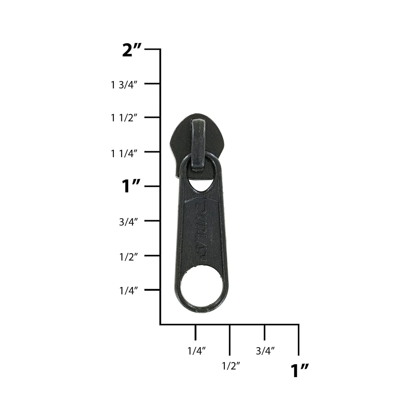 #5 Black, Coil, Dunlap Long Tab Semi-Swivel Zipper Slider, Zinc Alloy - Image 2