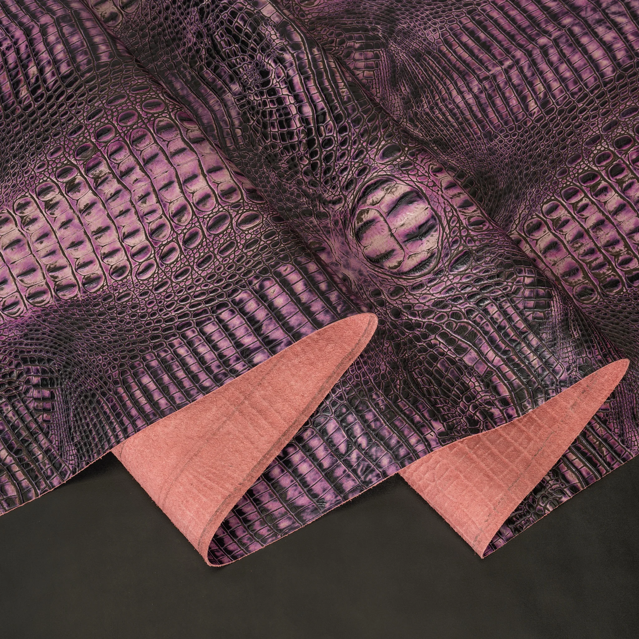 Embossed Leather, 2/3 oz., Purple Croc - Image 3