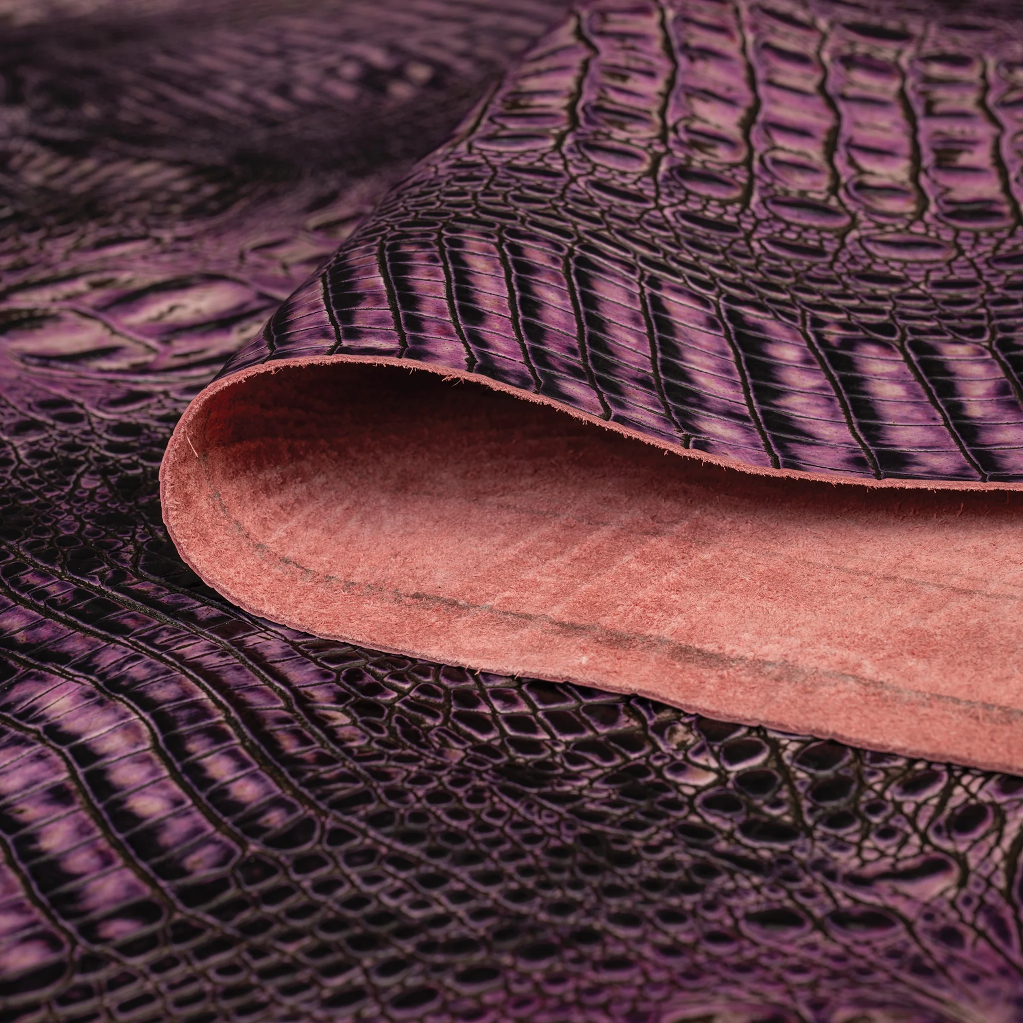 Embossed Leather, 2/3 oz., Purple Croc - Image 4
