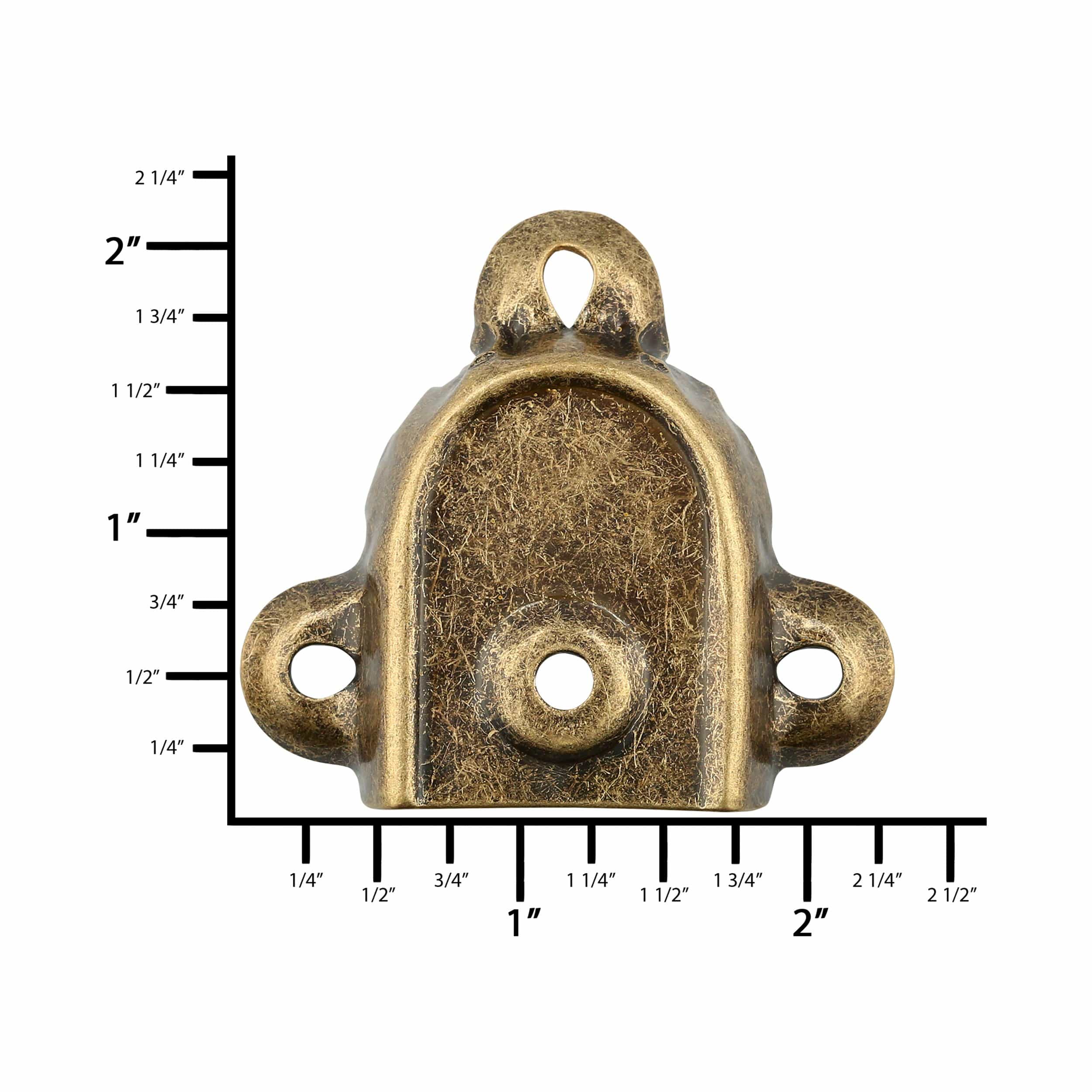 1 1/4" Antique Brass, Rigid Spade Trunk Handle End Cap, Steel - Image 4