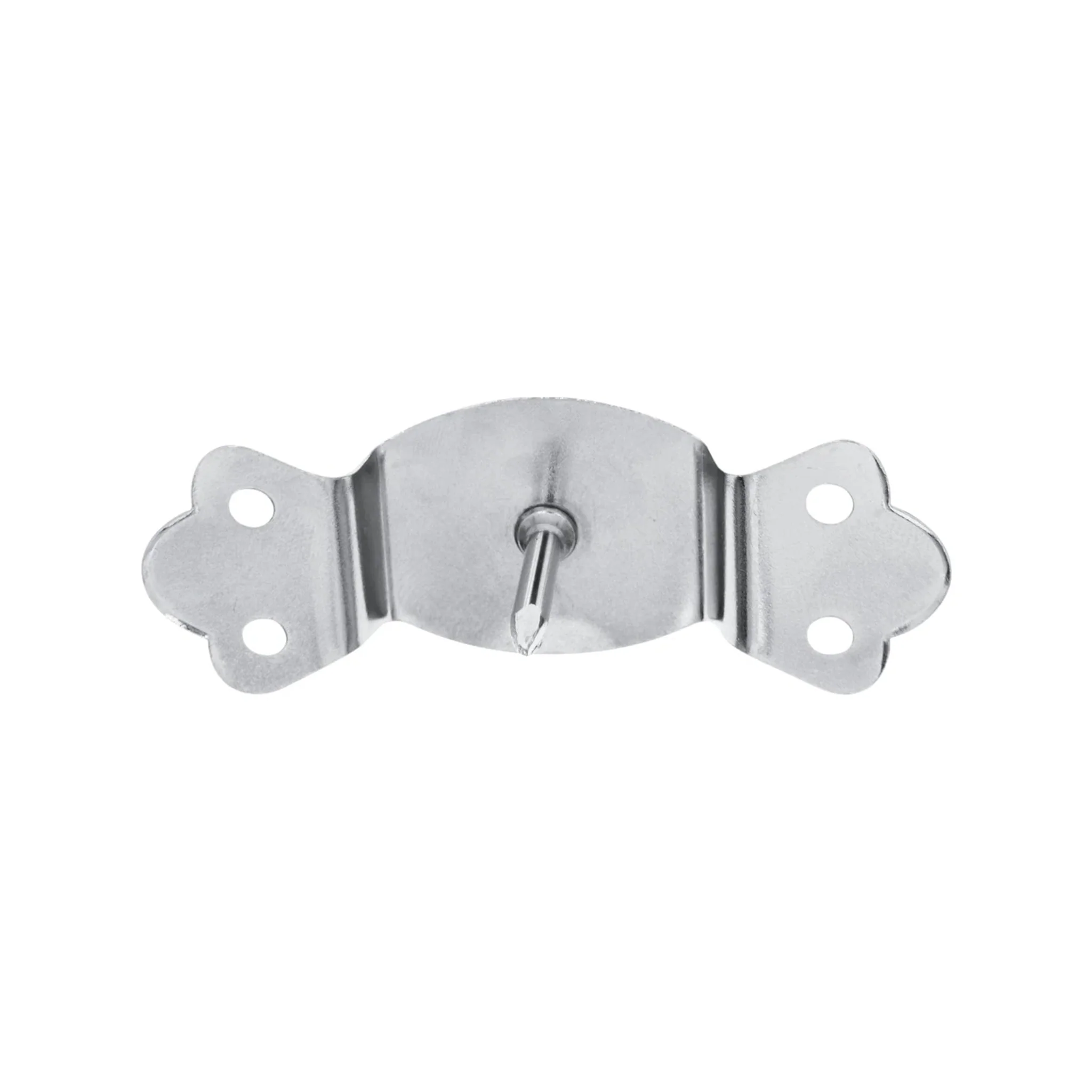 1 1/4" Nickel, Round Edge Trunk Handle Loop with Nail, Steel - Image 3