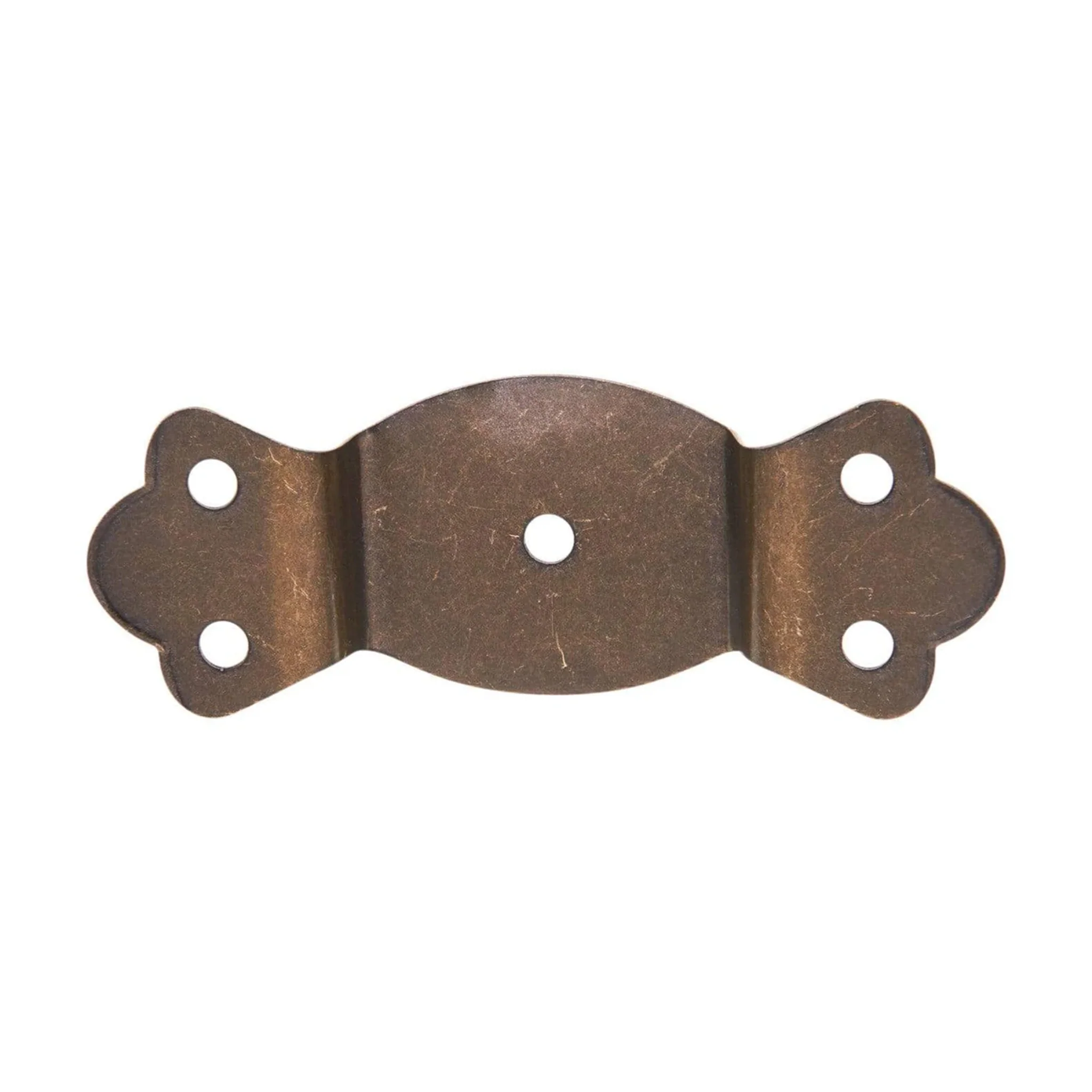 1 1/4" Antique Brass, Round Edge Trunk Handle Loop Holder No Nail, Steel - Image 3