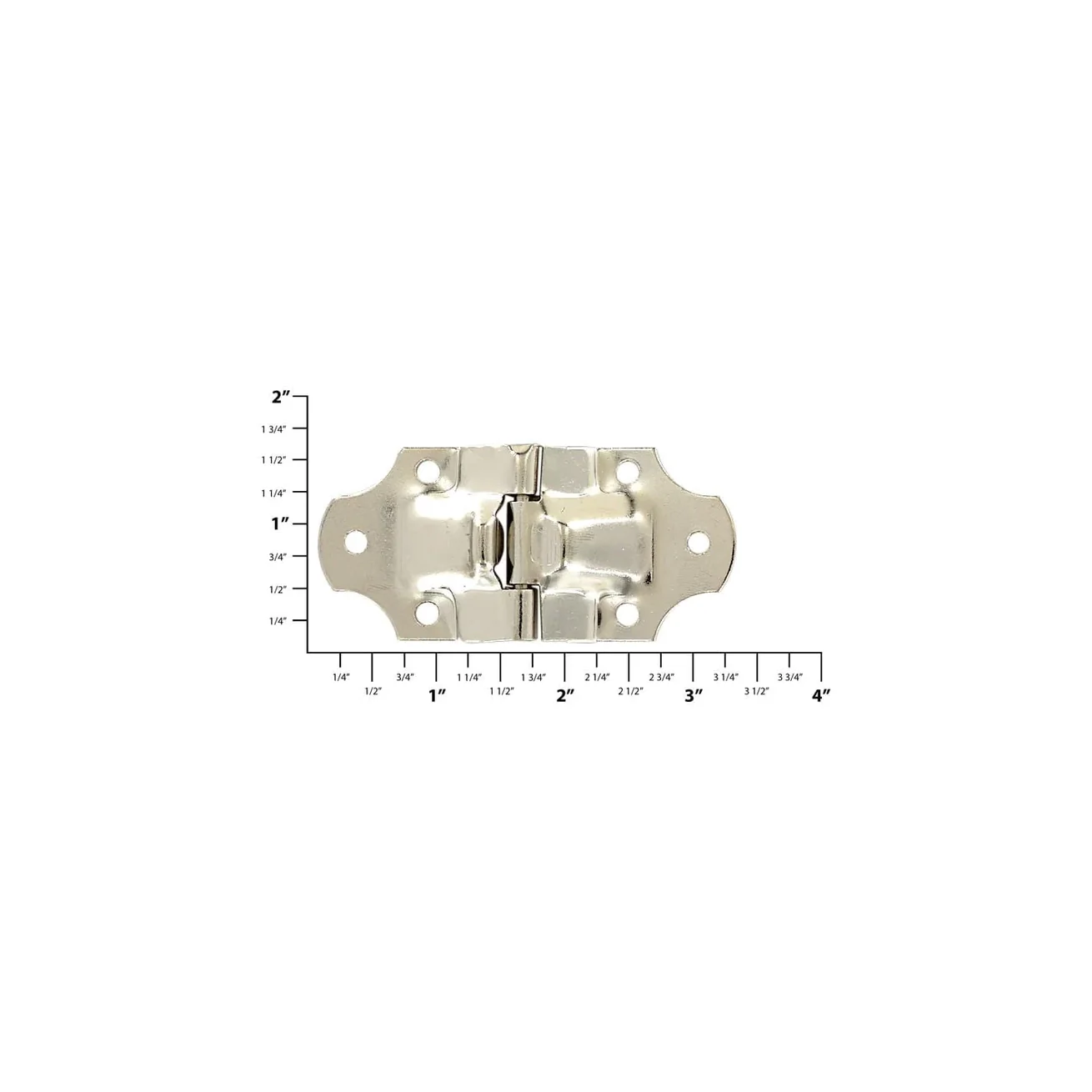 3 1/4" Nickel, Trunk Stop Hinge, Zinc Alloy - Image 2