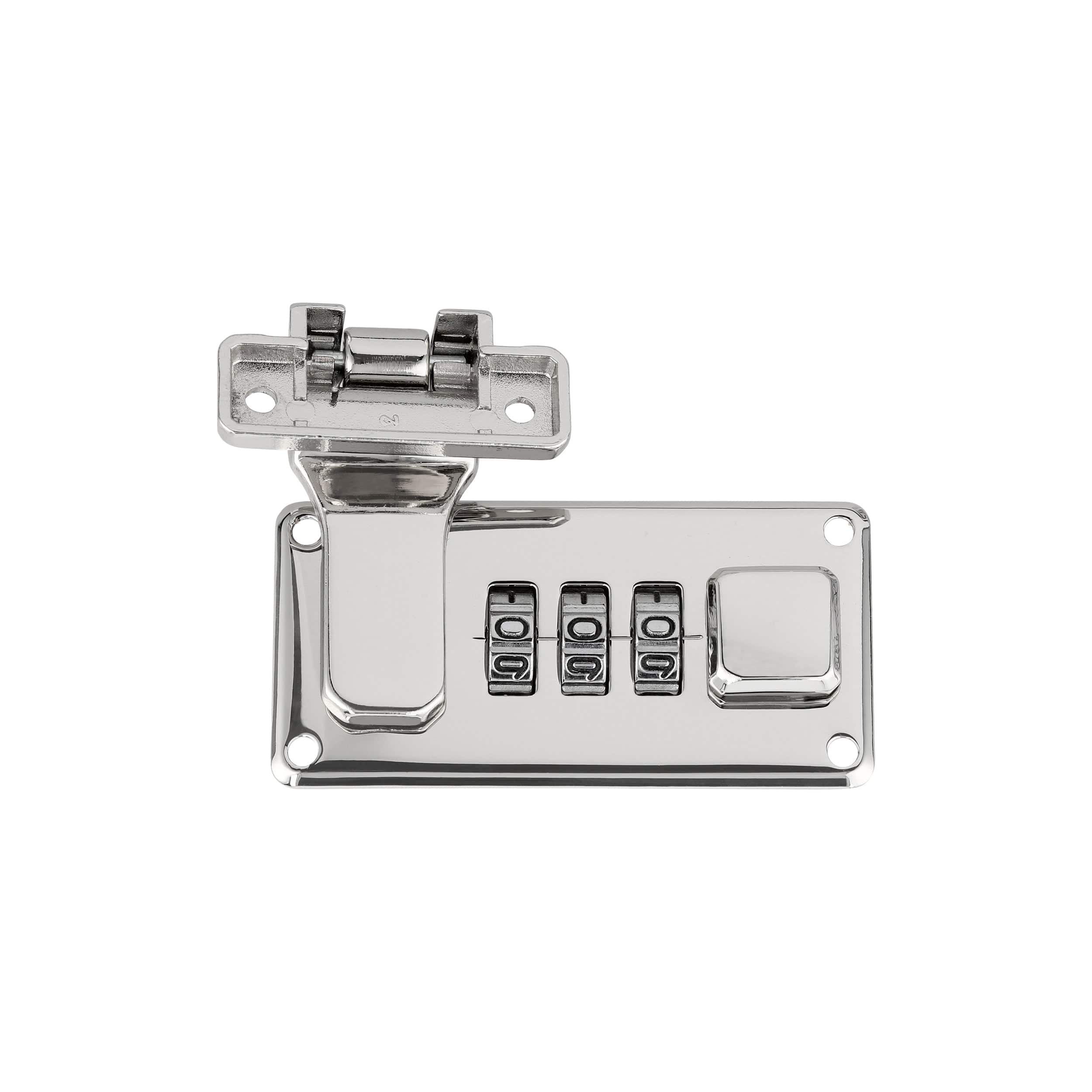 1 1/4" Shiny Nickel, Combination Lock, Steel