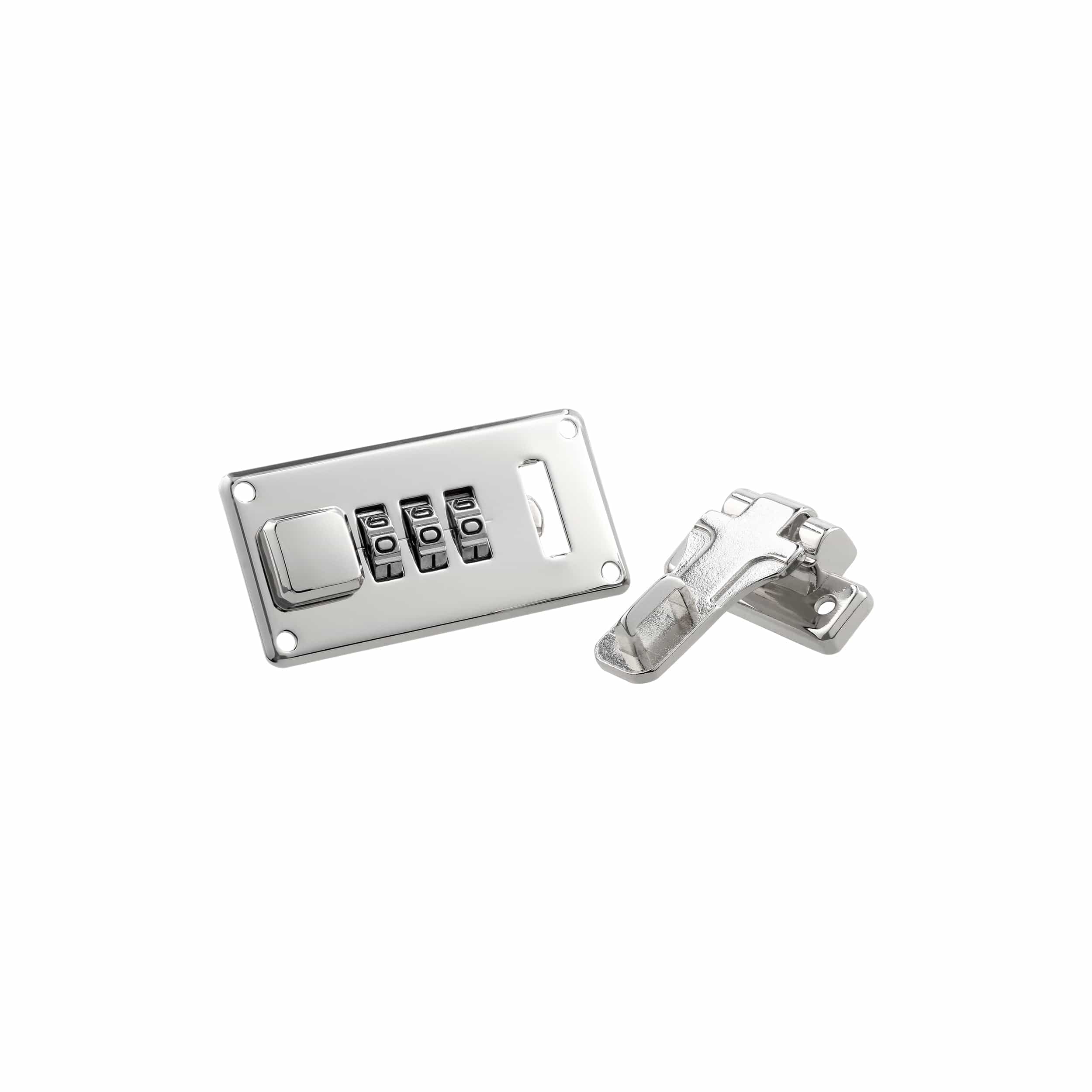 1 1/4" Shiny Nickel, Combination Lock, Steel - Image 2