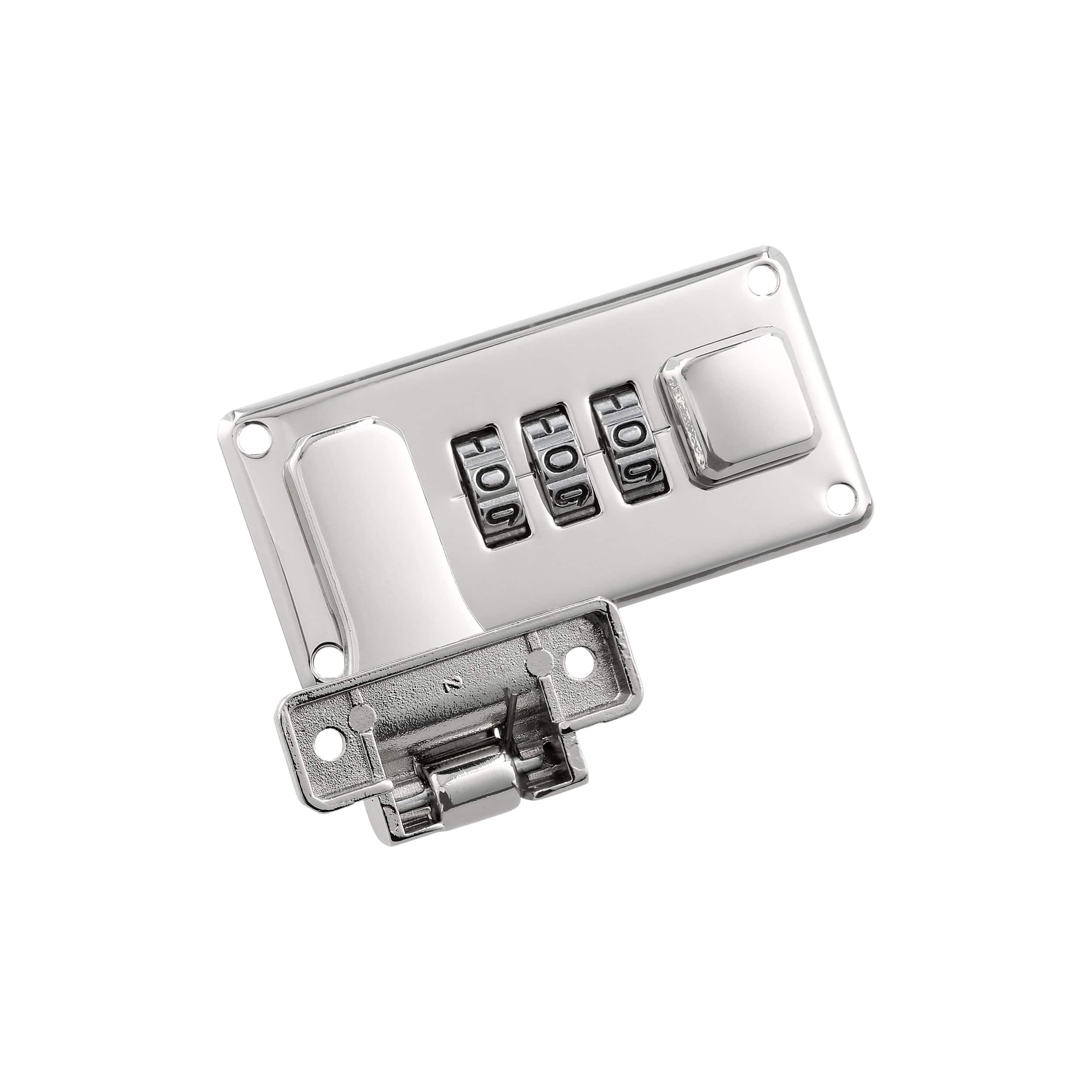 1 1/4" Shiny Nickel, Combination Lock, Steel - Image 3