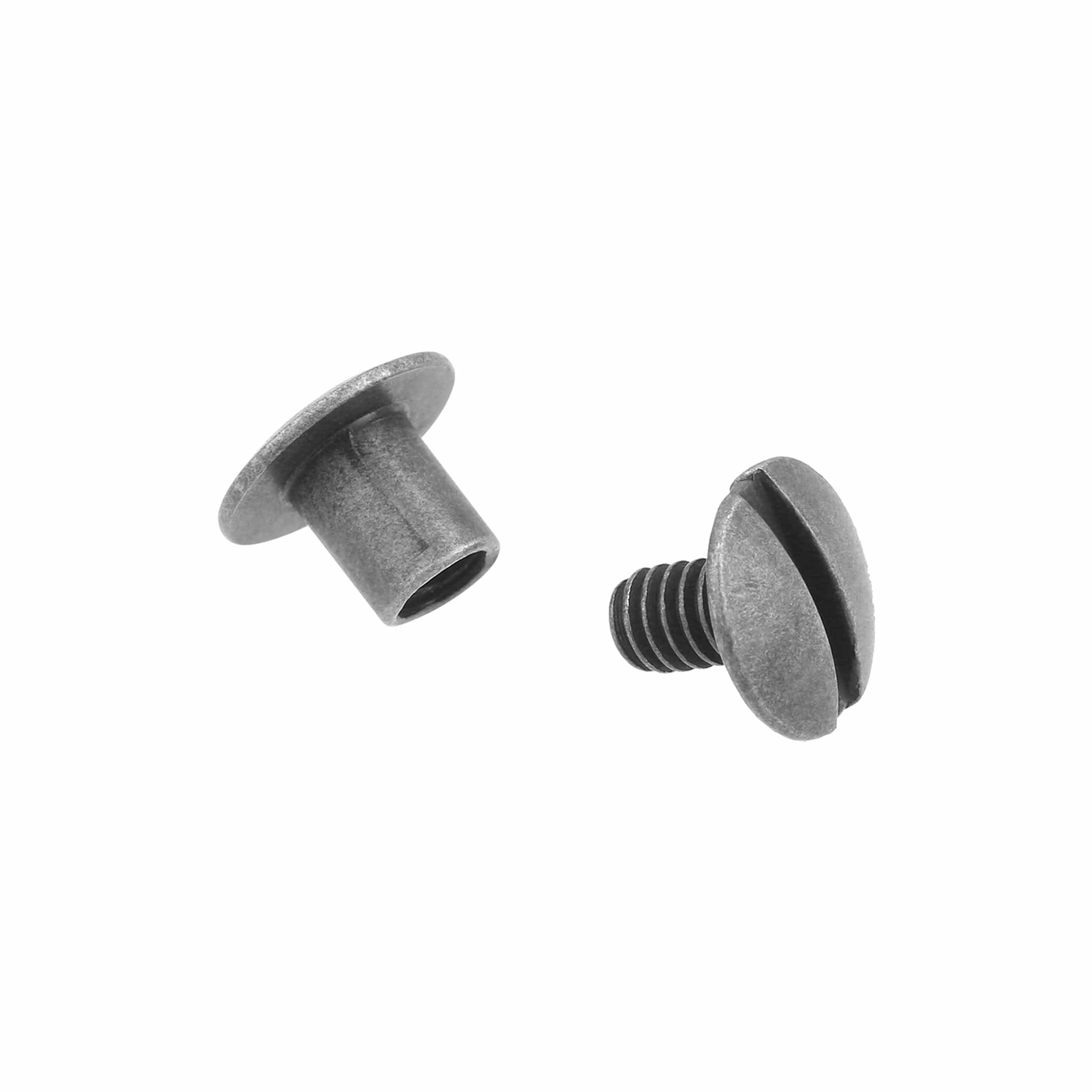 1/4" Nickel, Open Hole Chicago Screw, Solid Brass PK10 - Image 3