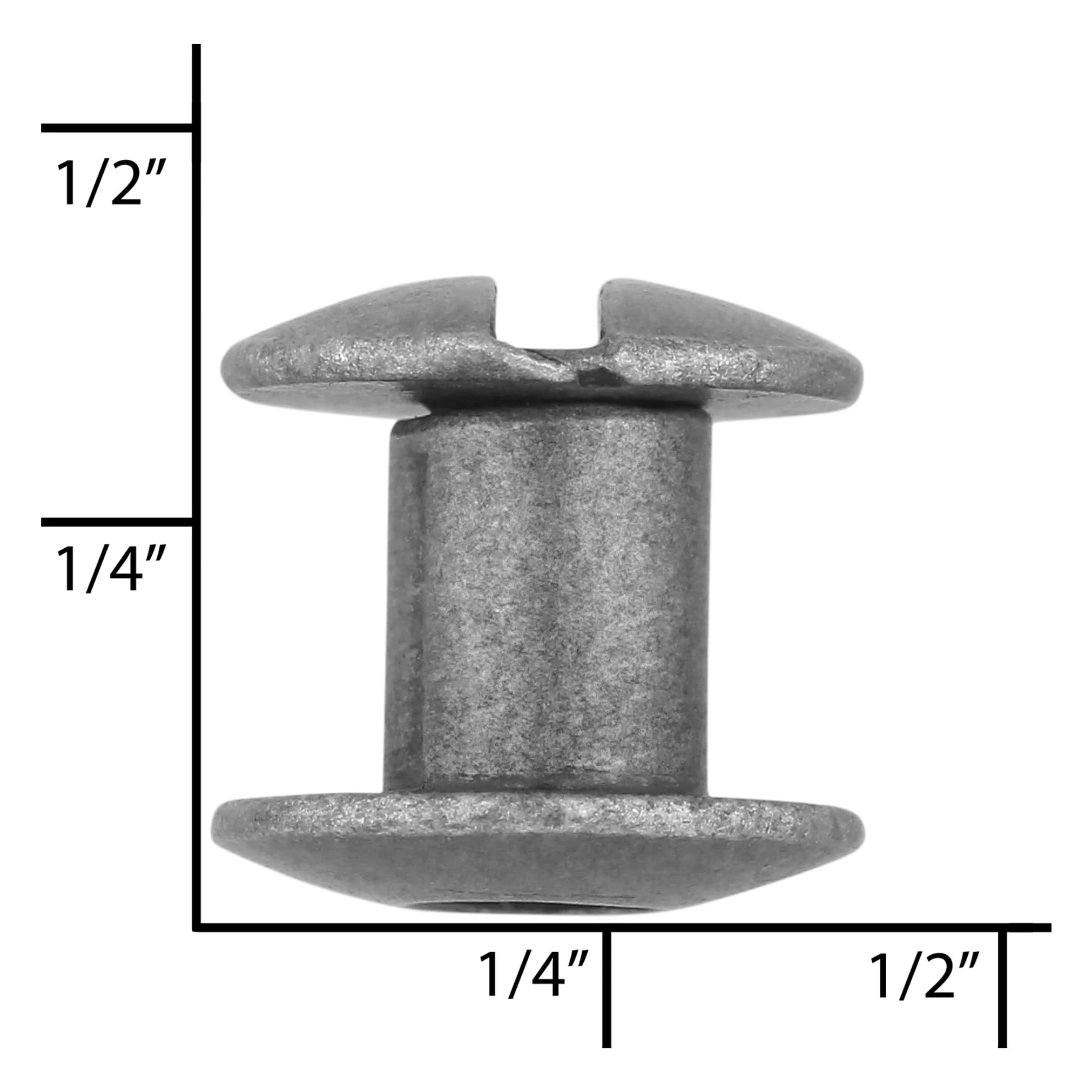 1/4" Nickel, Open Hole Chicago Screw, Solid Brass PK10 - Image 4