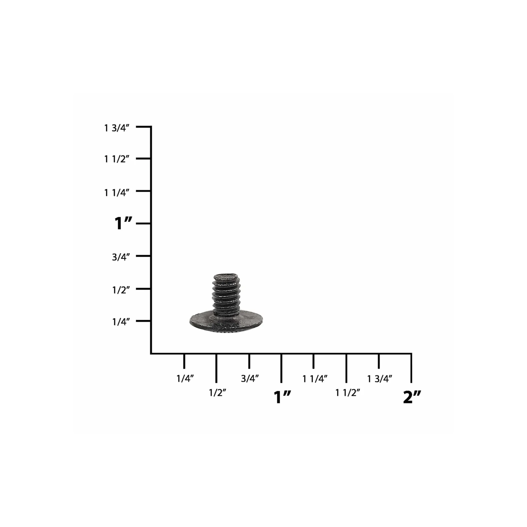 1/4" Glossy Black, Screw Only, Solid Brass PK10 - Image 2