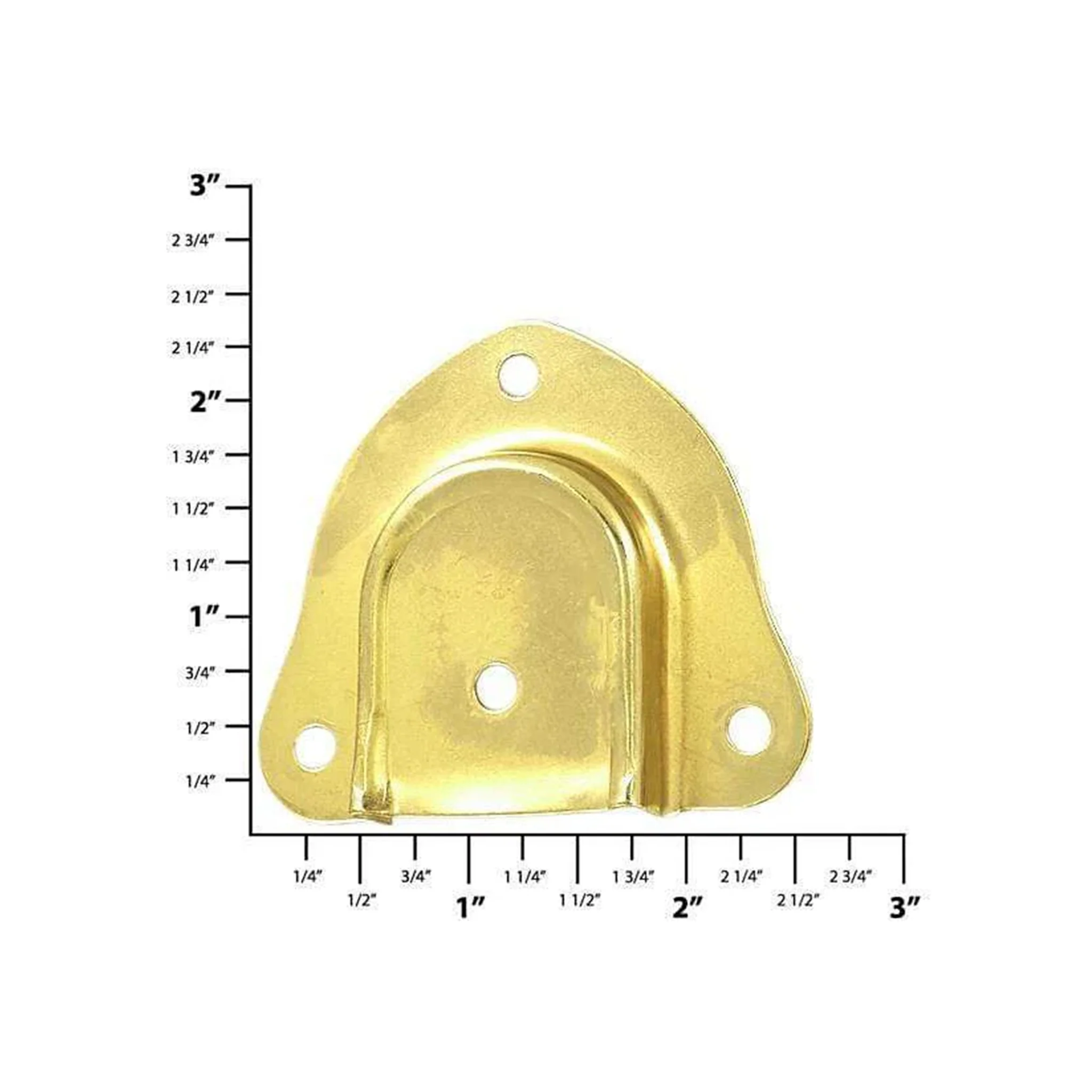 1 1/4" Brass, Smooth Edge Spade Trunk Handle End Cap, Steel - Image 2
