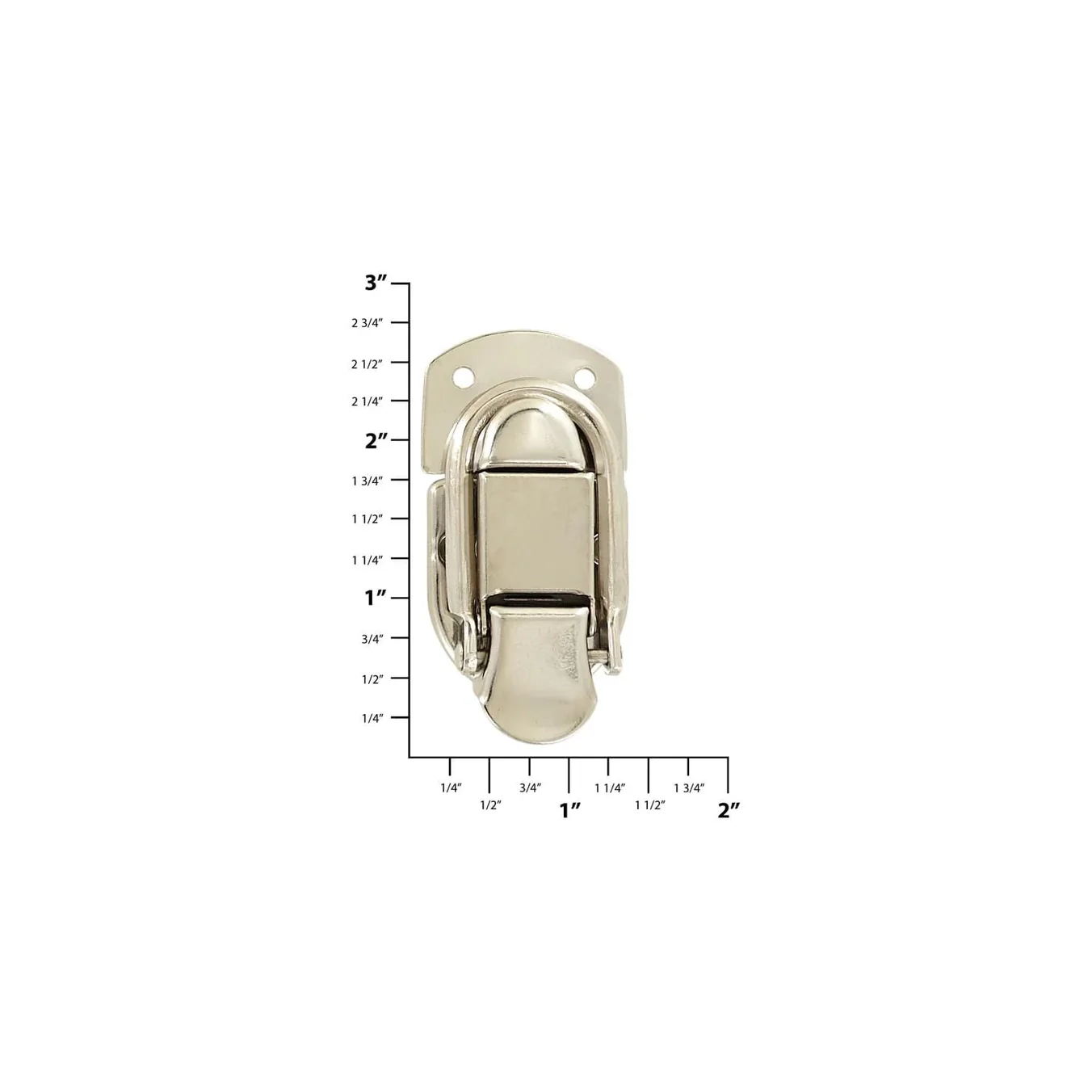 2 7/16" Nickel, Latch Lock Drawbolt, Steel - Image 2