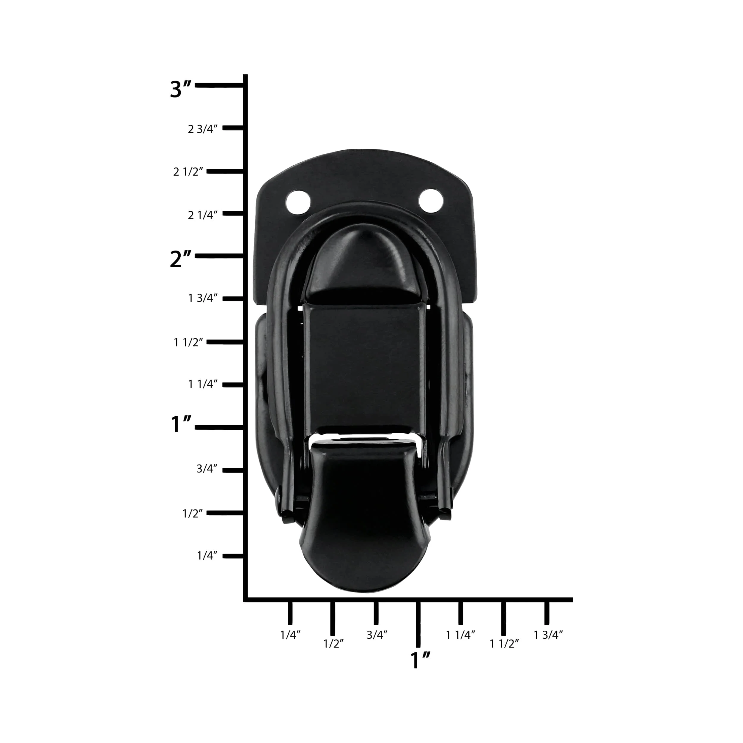 2 7/16" Black, Latch Lock Drawbolt, Steel - Image 5