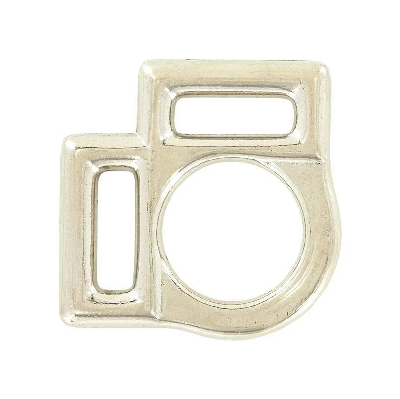 3/4" Nickel, 2-Sided Halter Ring, Zinc Alloy