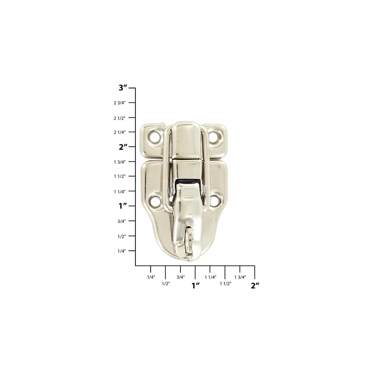 2 3/8" Nickel, Drawbolt w/ Padlock Loop, Steel - Image 2