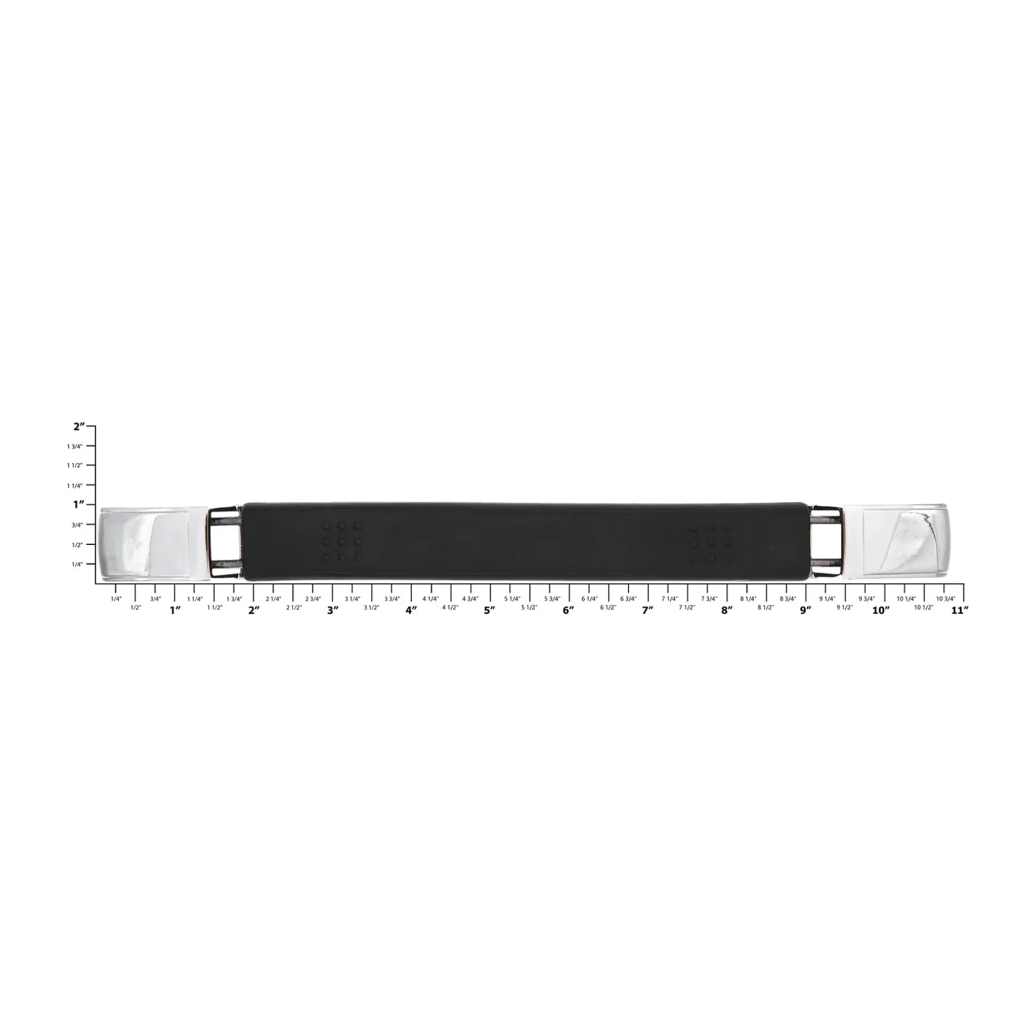 6 3/4" Black, Handle with Nickel Loops, Vinyl - Image 2