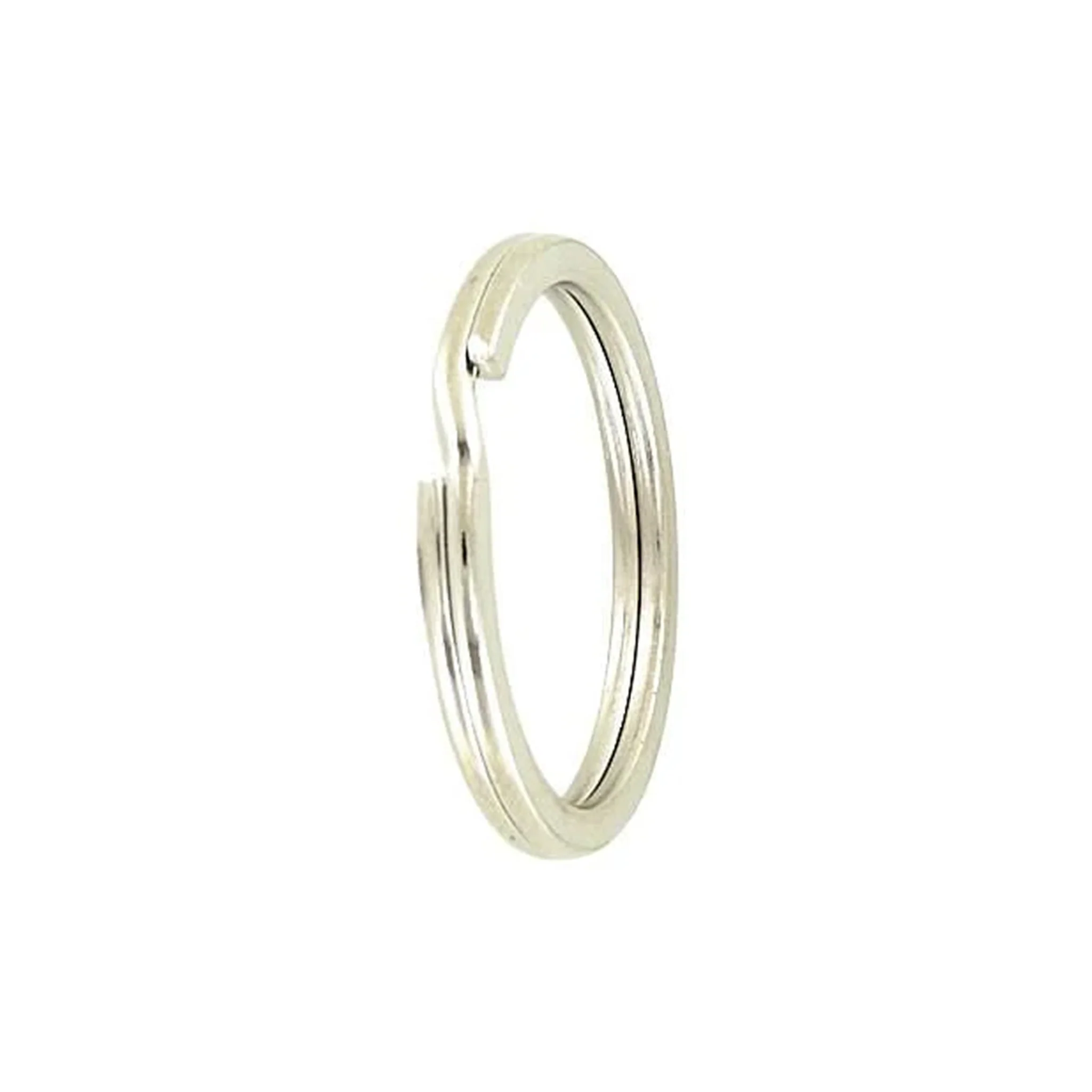 7/8" Nickel, Split Flat Key Ring, Steel - Image 3